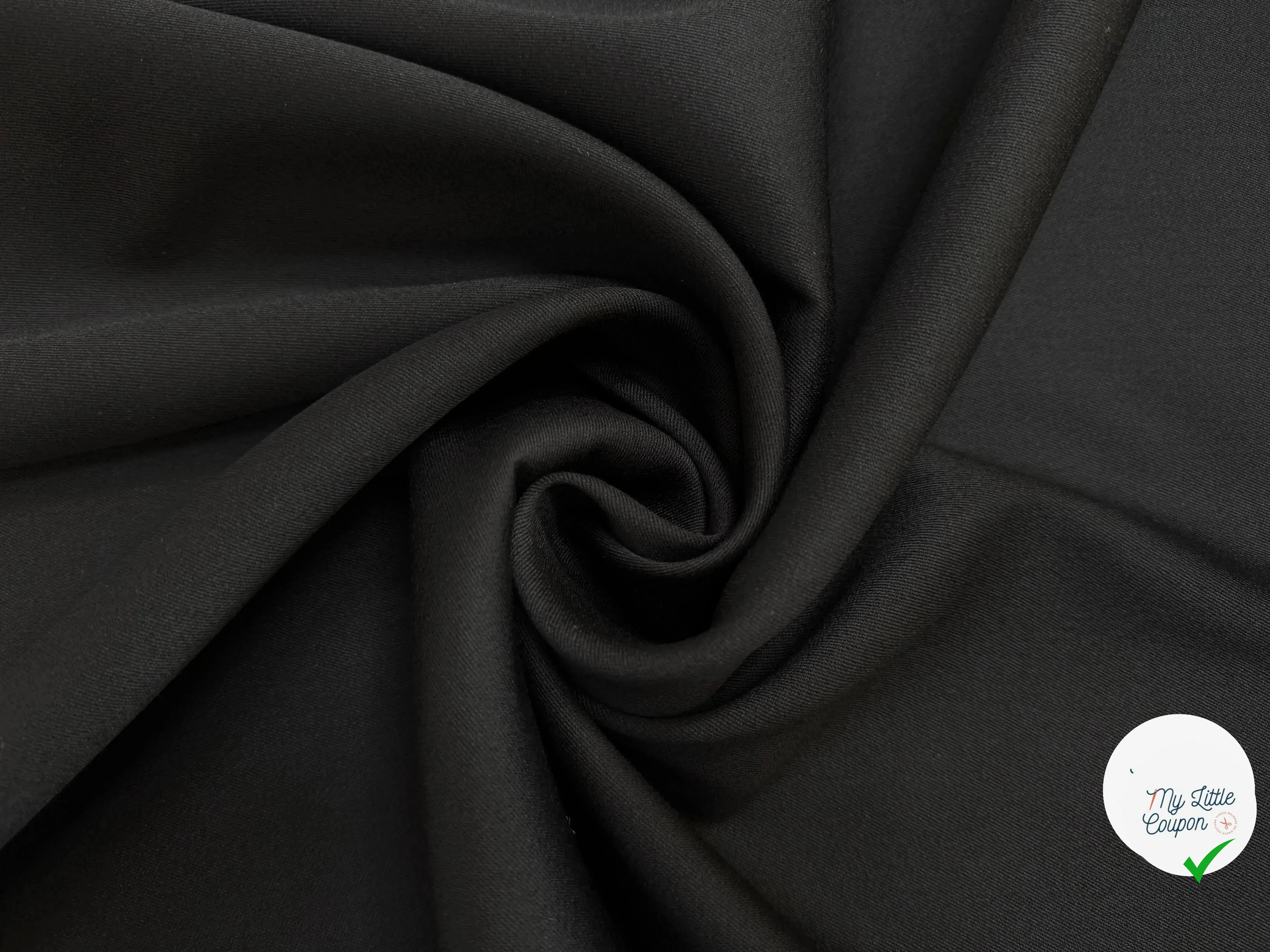 LIGHT WOOL GABARDINE, Black - My Little Coupon