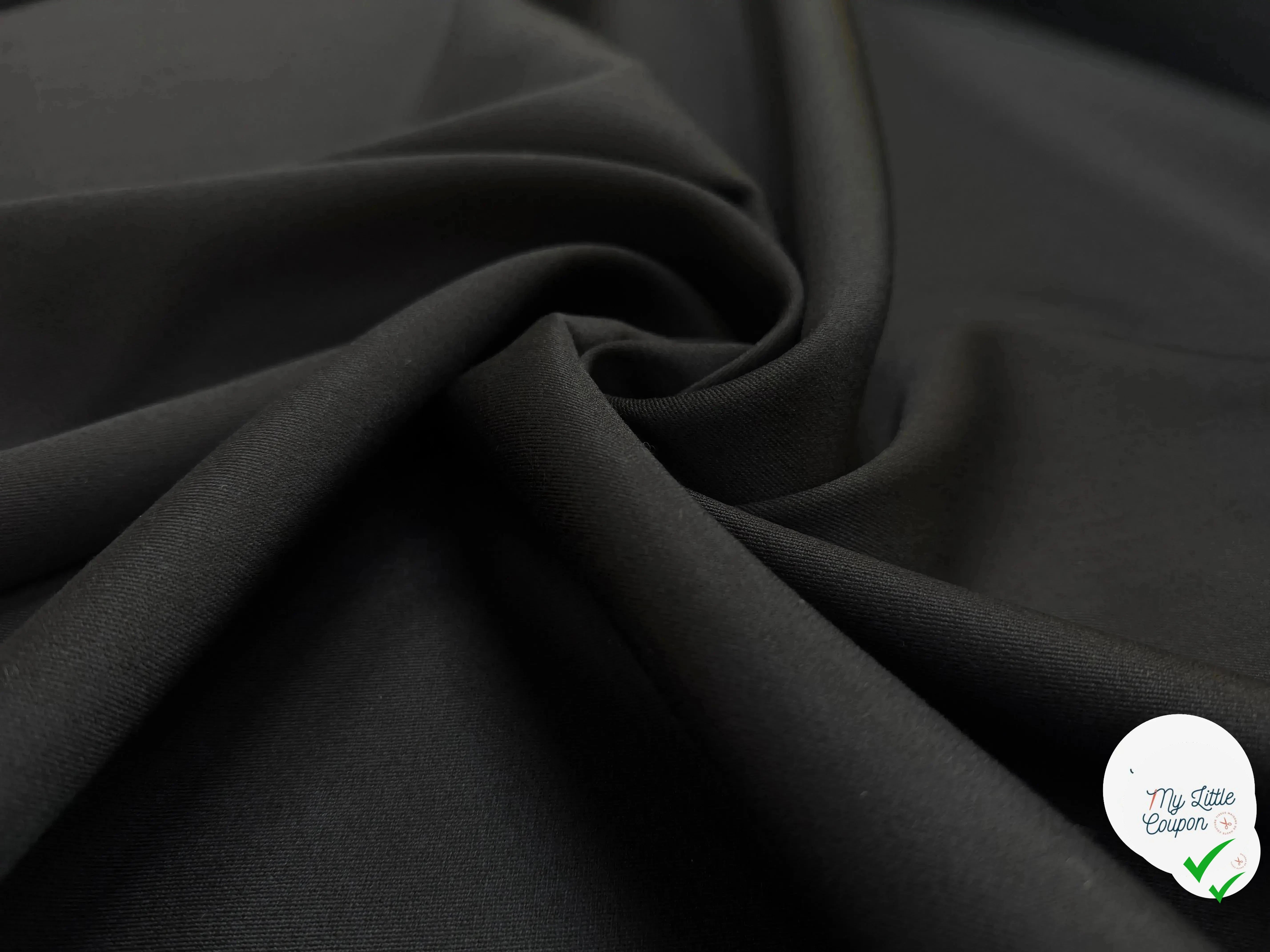 LIGHT WOOL GABARDINE, Black - My Little Coupon