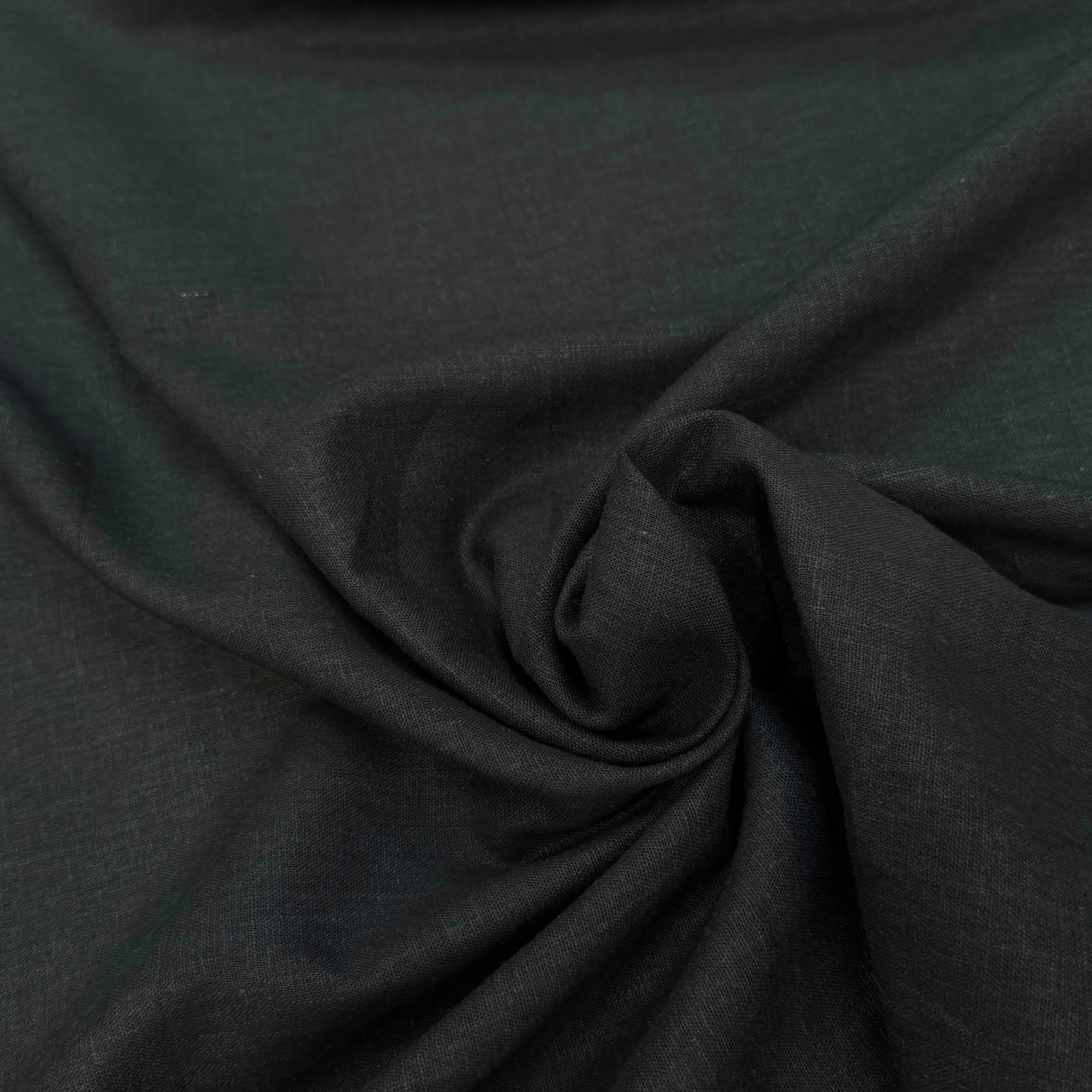 (Chute) LIN VISCOSE BEAU TOUCHER 55% LIN NOIR TEXTURÉ - My Little Coupon