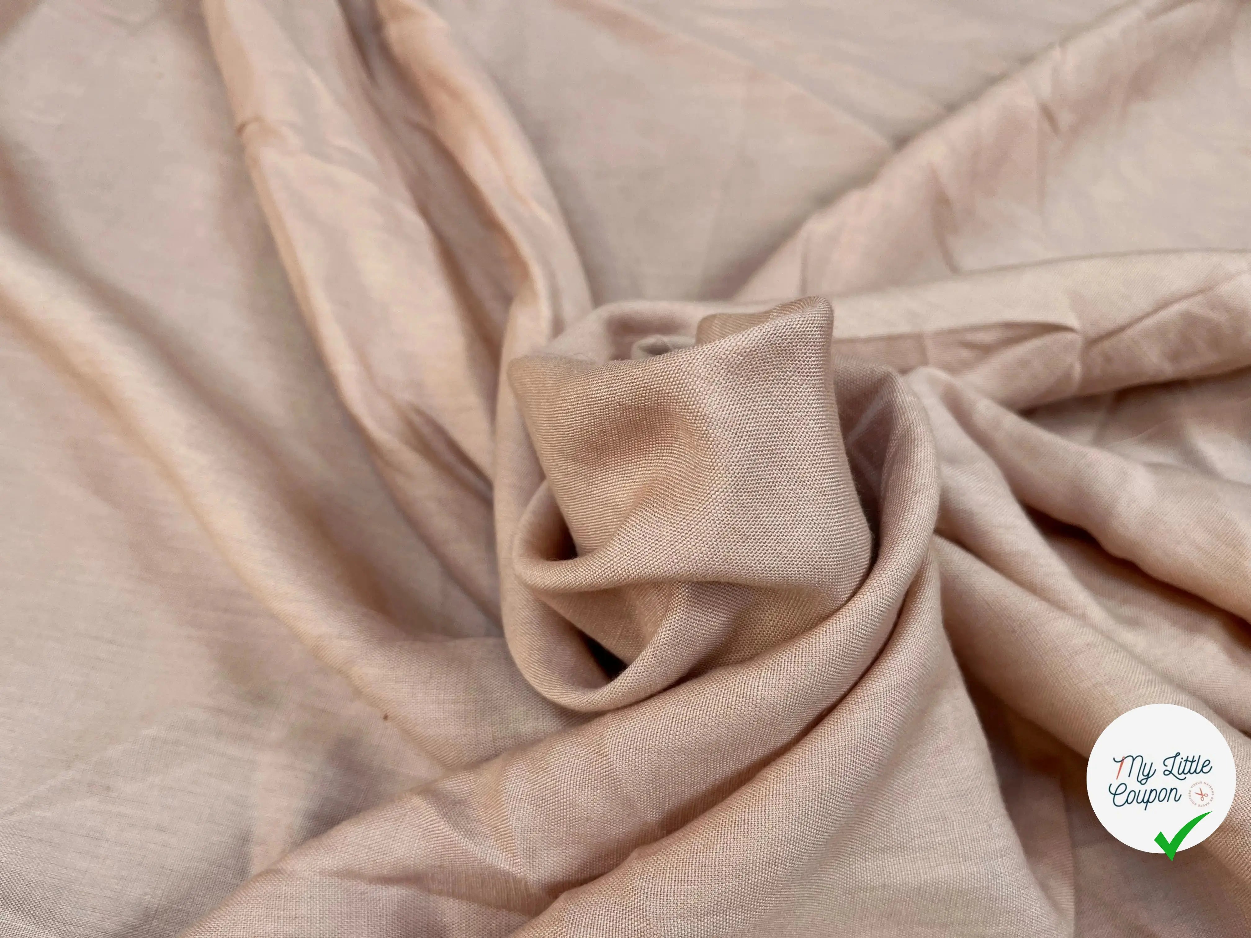 LIN VISCOSE UNIE VIEUX ROSE - My Little Coupon