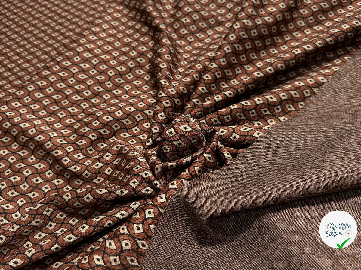 MAILLE LOURDE MOTIFS GÉOMETRIQUES CHOCO MARRON - My Little Coupon