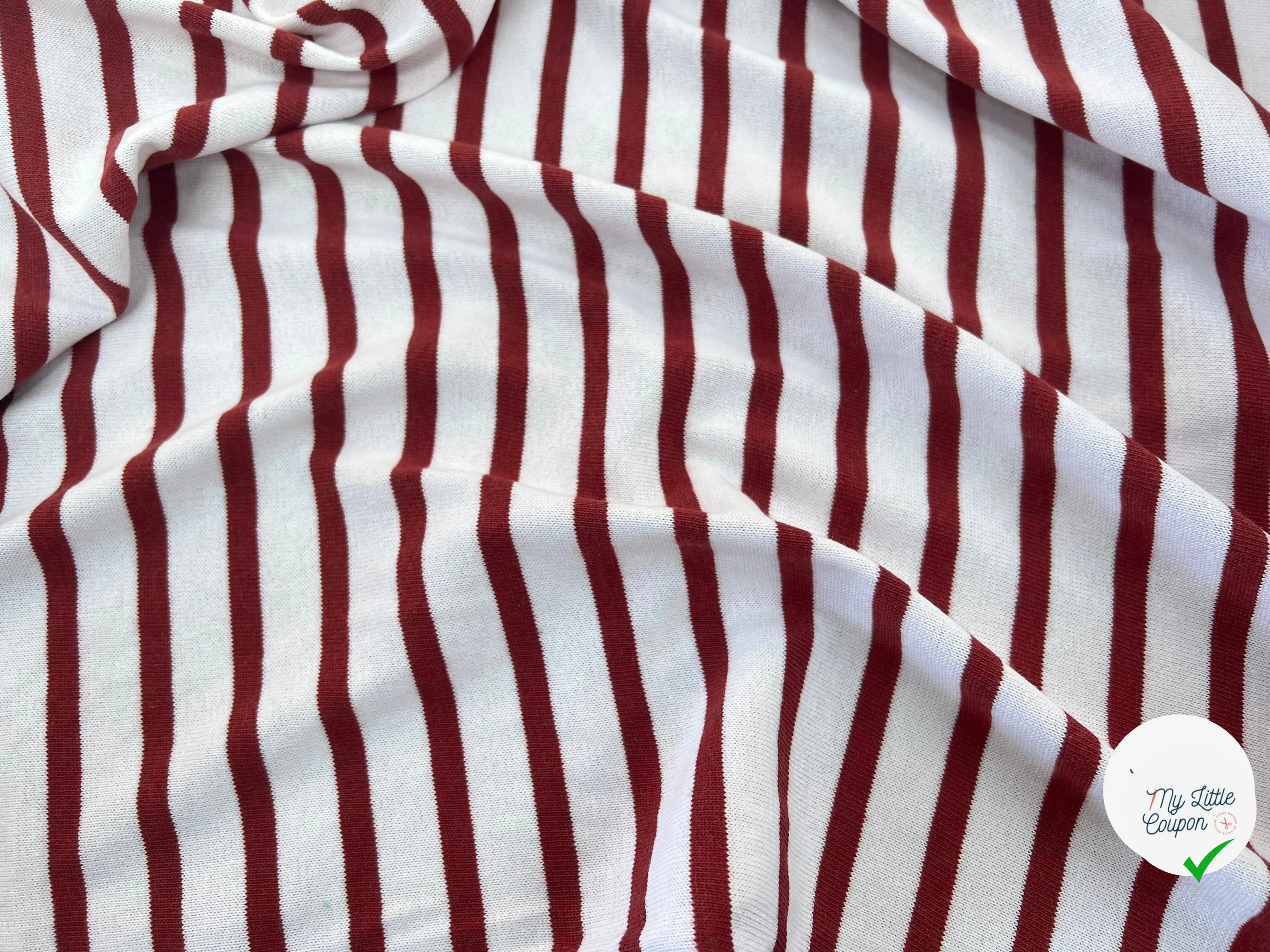 MAILLE LOURDE RAYURES ROUGE FOND BLANC - My Little Coupon