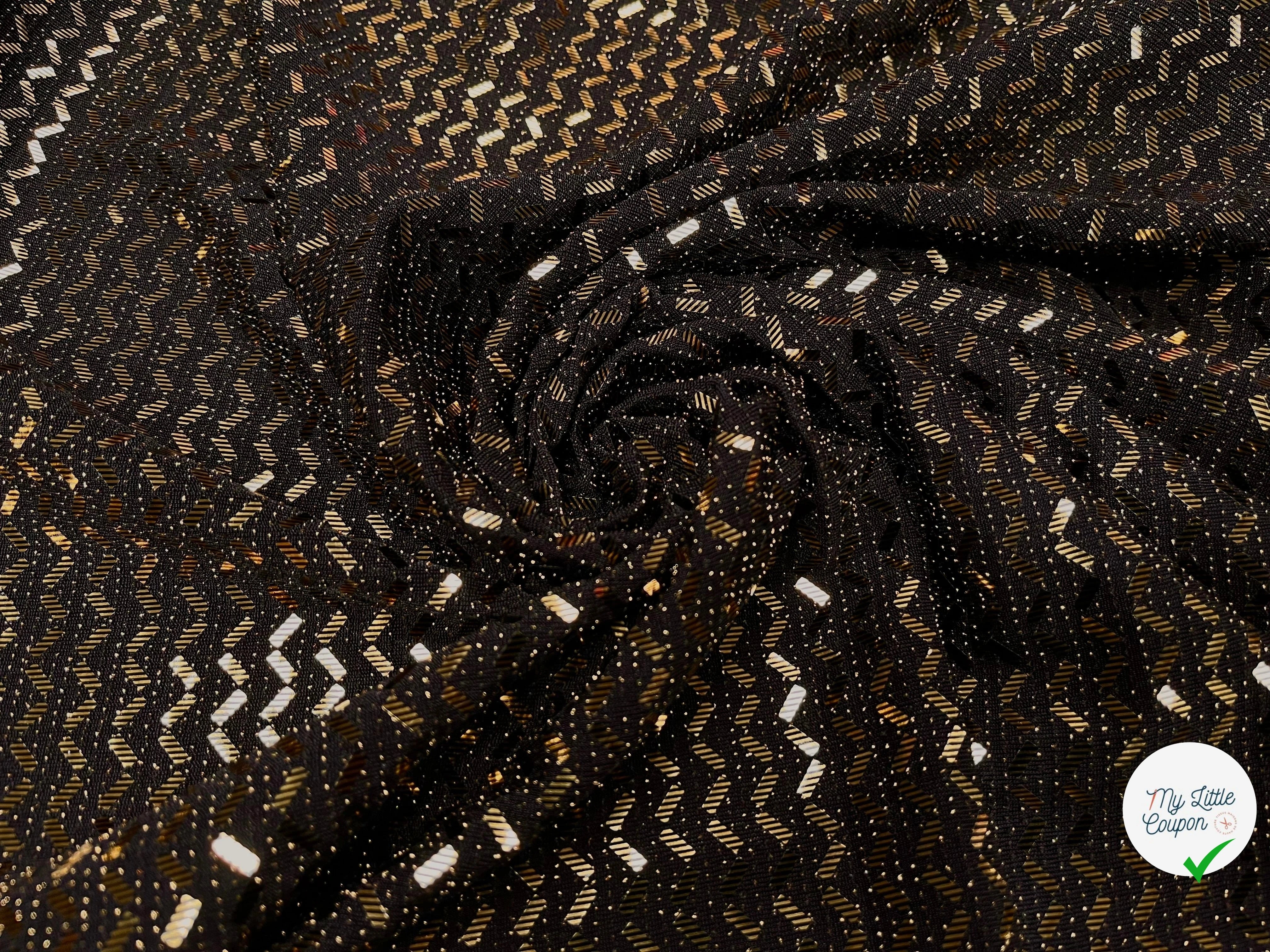 MAILLE SÉQUIN PÉTITE RECTANGLE OR EN ZIG ZAG BRILLANTE - My Little Coupon