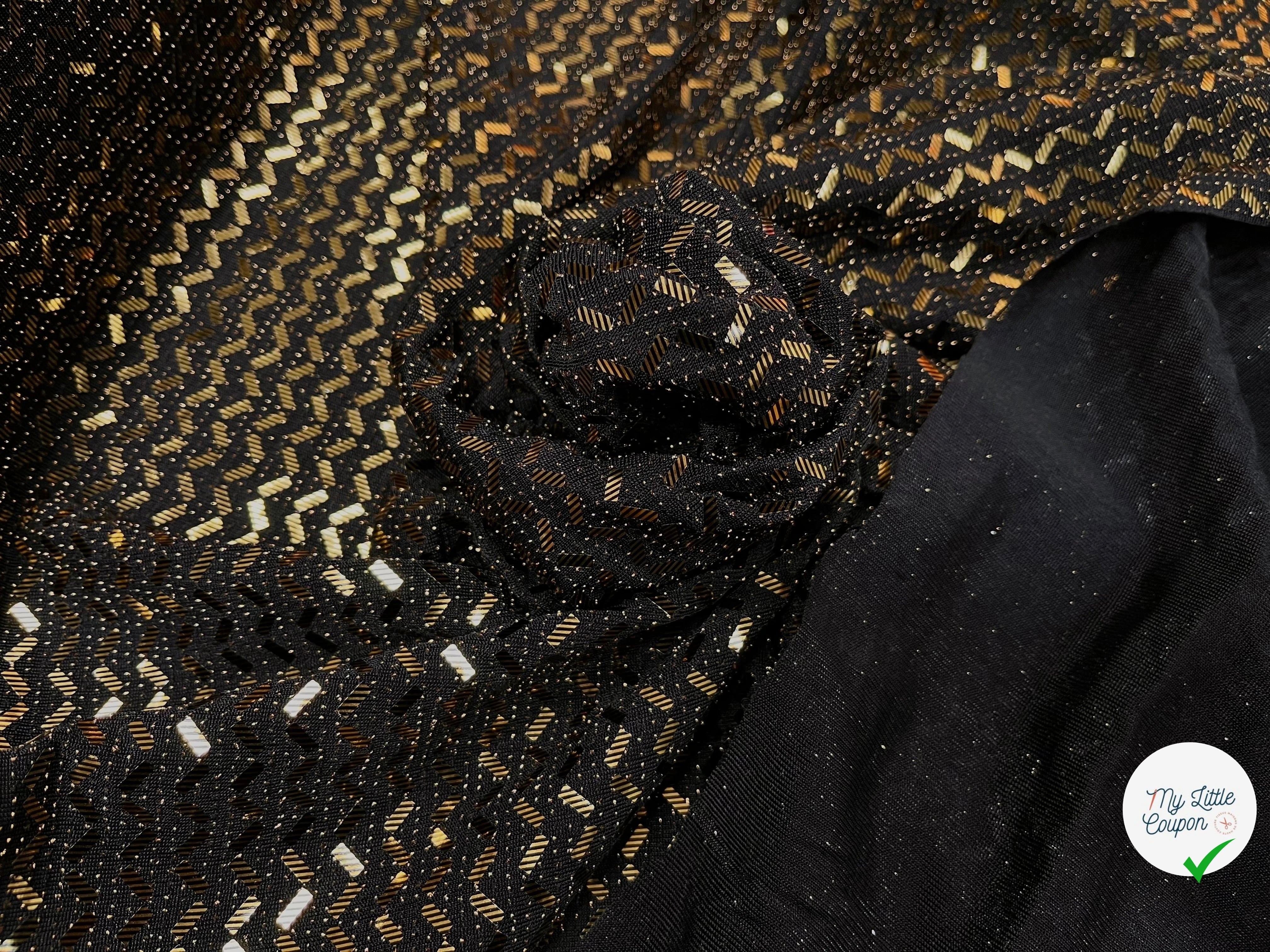 MAILLE SÉQUIN PÉTITE RECTANGLE OR EN ZIG ZAG BRILLANTE - My Little Coupon