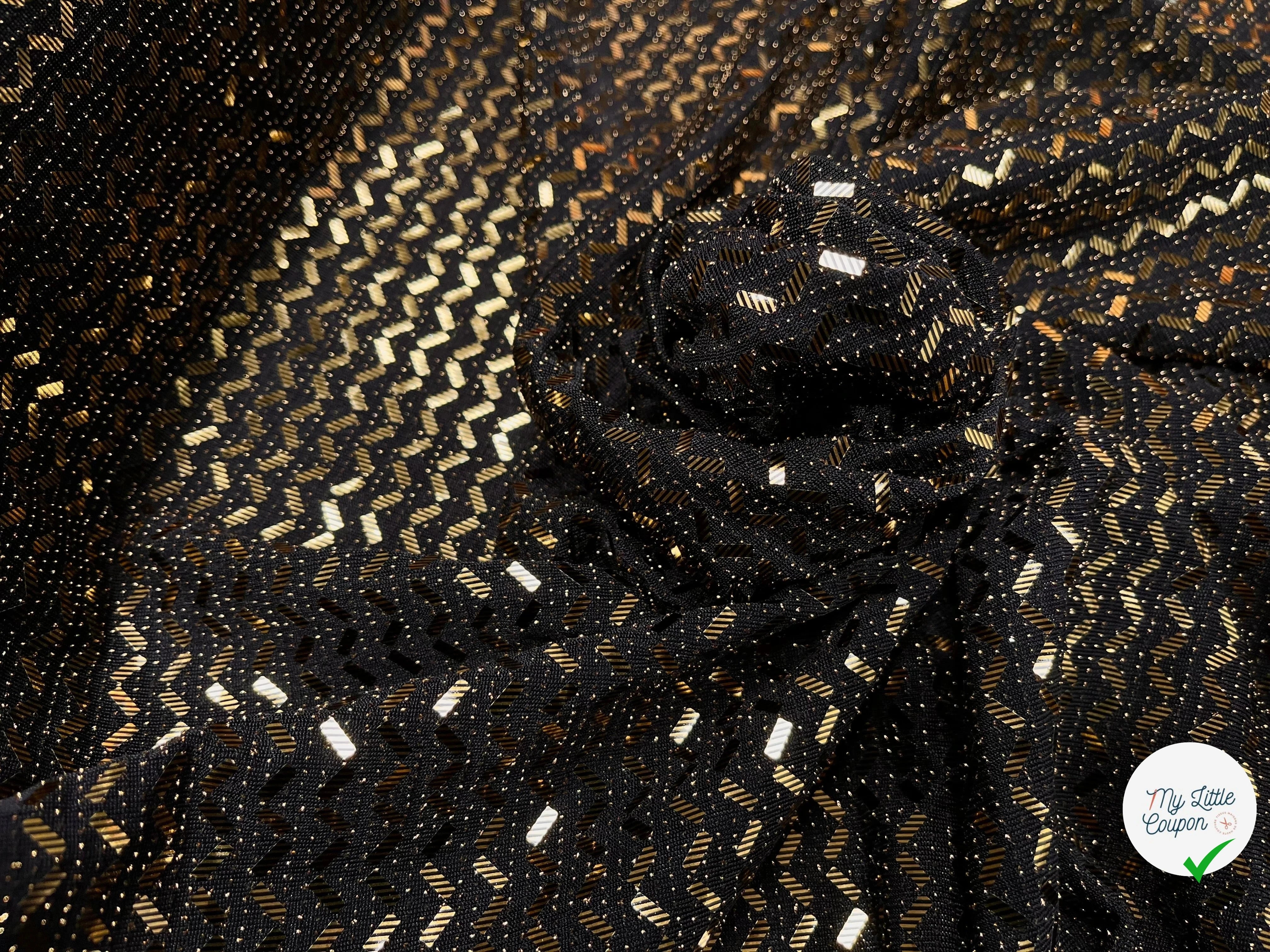 MAILLE SÉQUIN PÉTITE RECTANGLE OR EN ZIG ZAG BRILLANTE - My Little Coupon