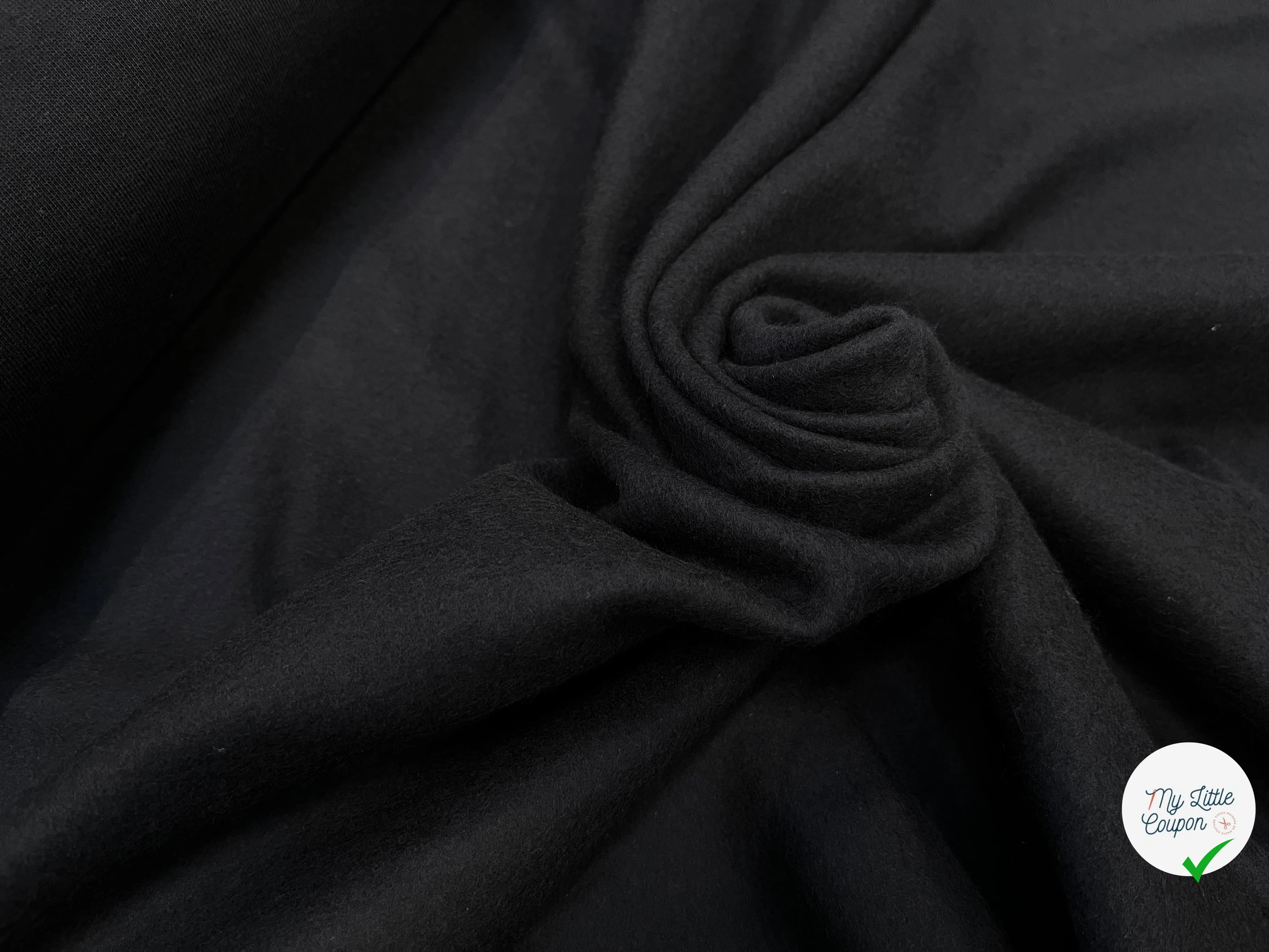 (Chute) MOLLETON LÉGER ULTRA DOUX NOIR (ULTRA PREMIUM) - My Little Coupon