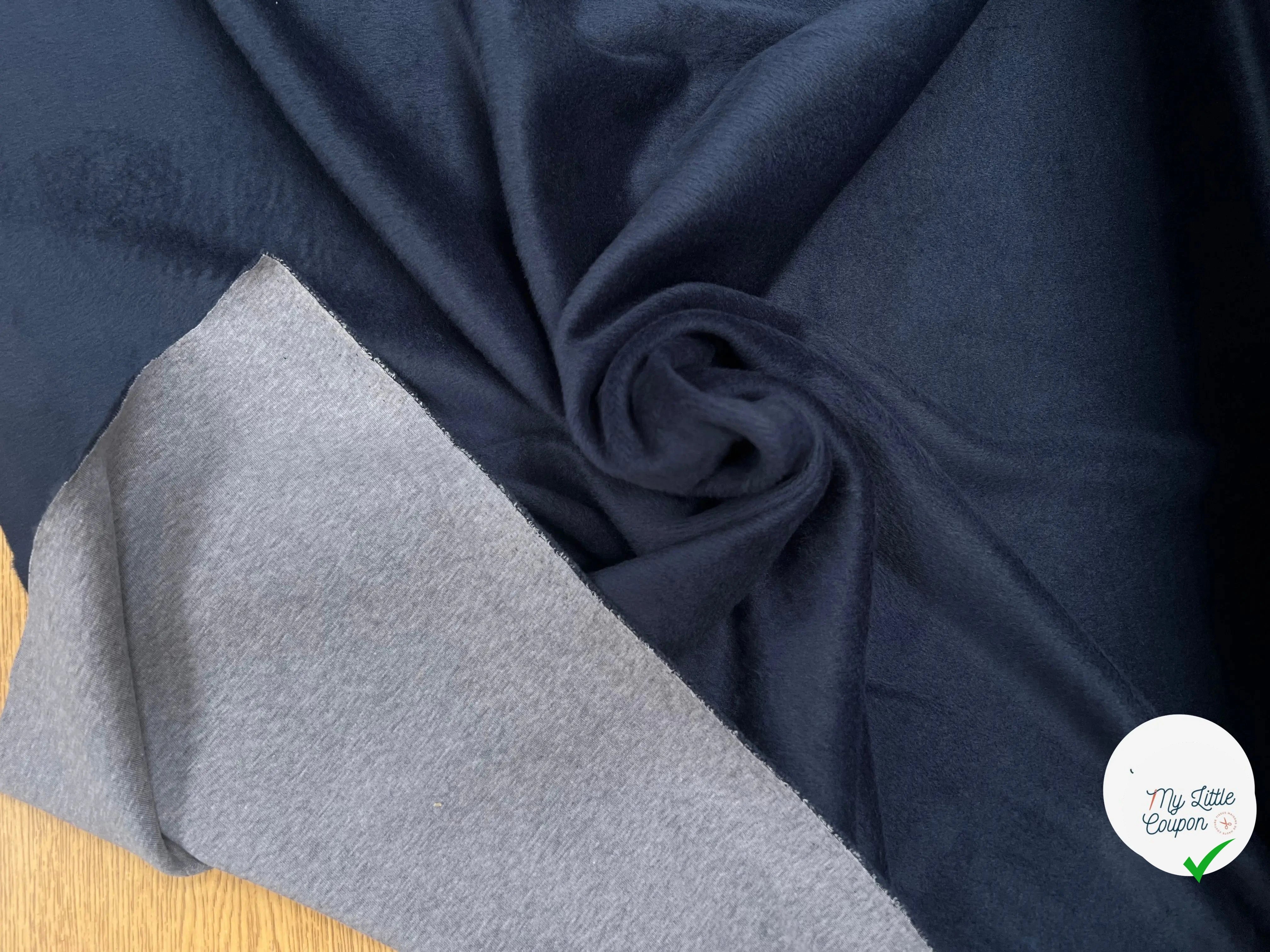 MOLLETON TOUT DOUX ENVERS GRATTÉ MADE IN FRANCE 280 GREY/NAVY - My Little Coupon