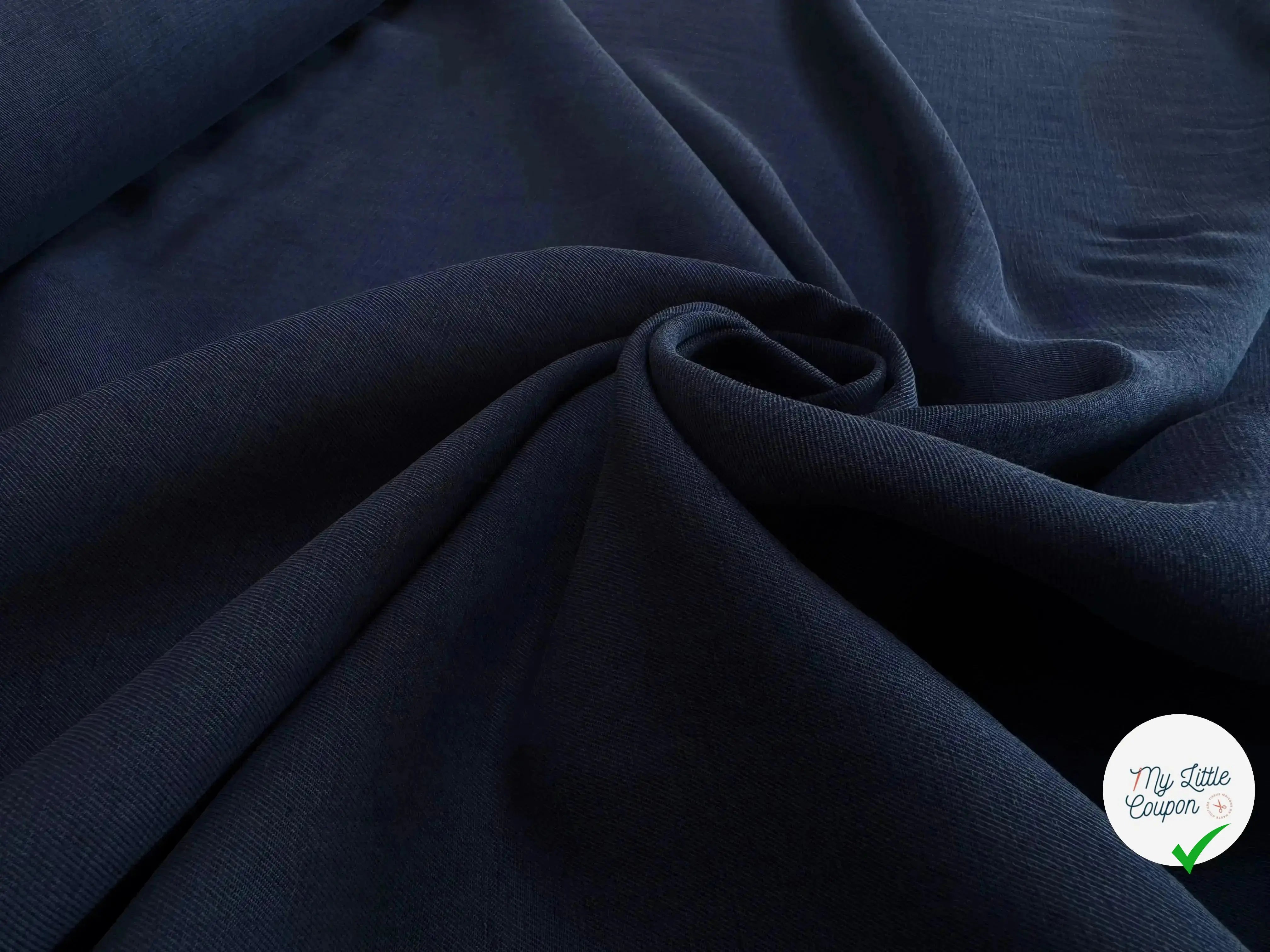 ORGANIC LINEN SILK TWILL, Ink Navy - My Little Coupon