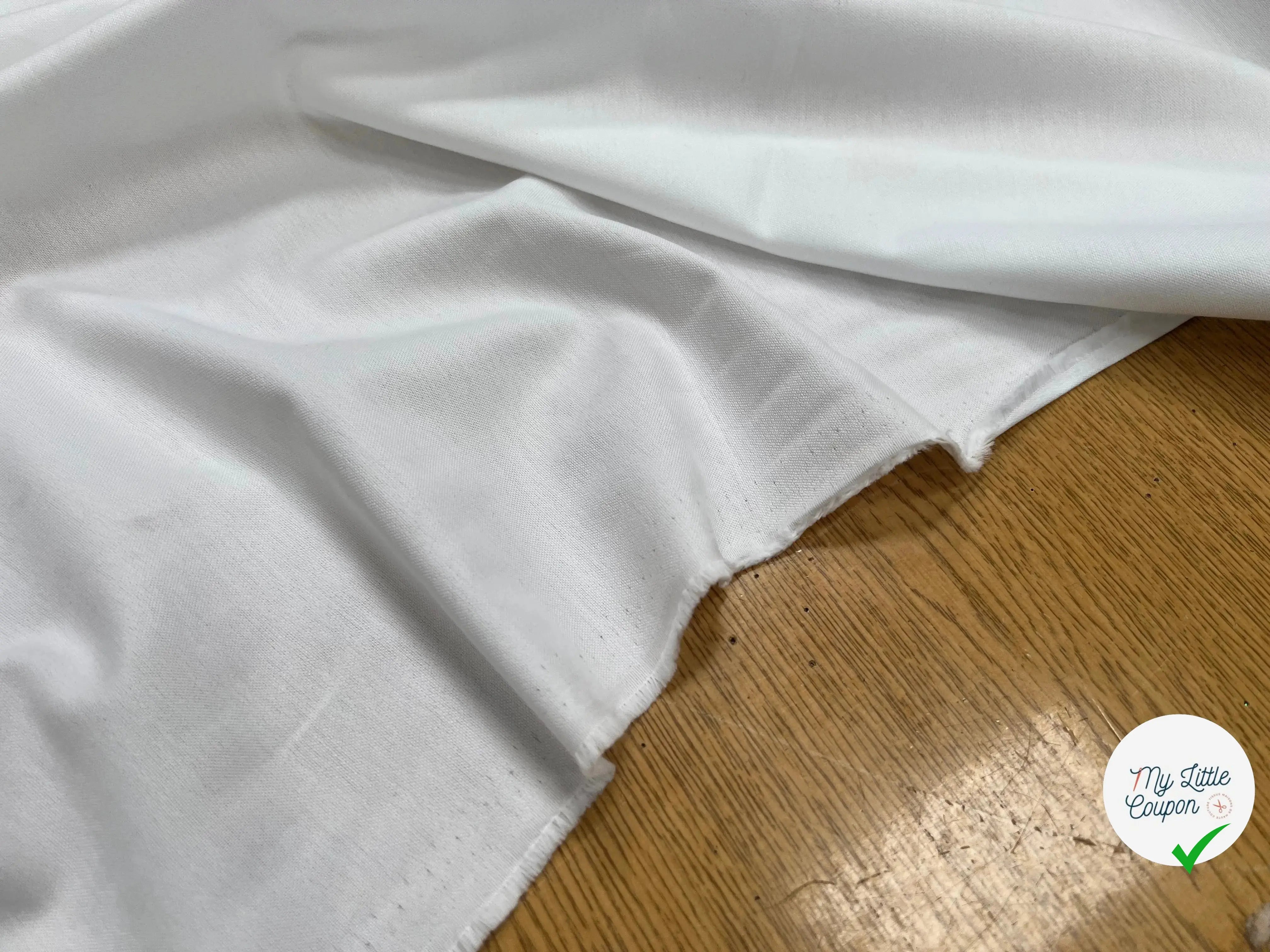 OXFORD DE COTON BLANC UNI - My Little Coupon