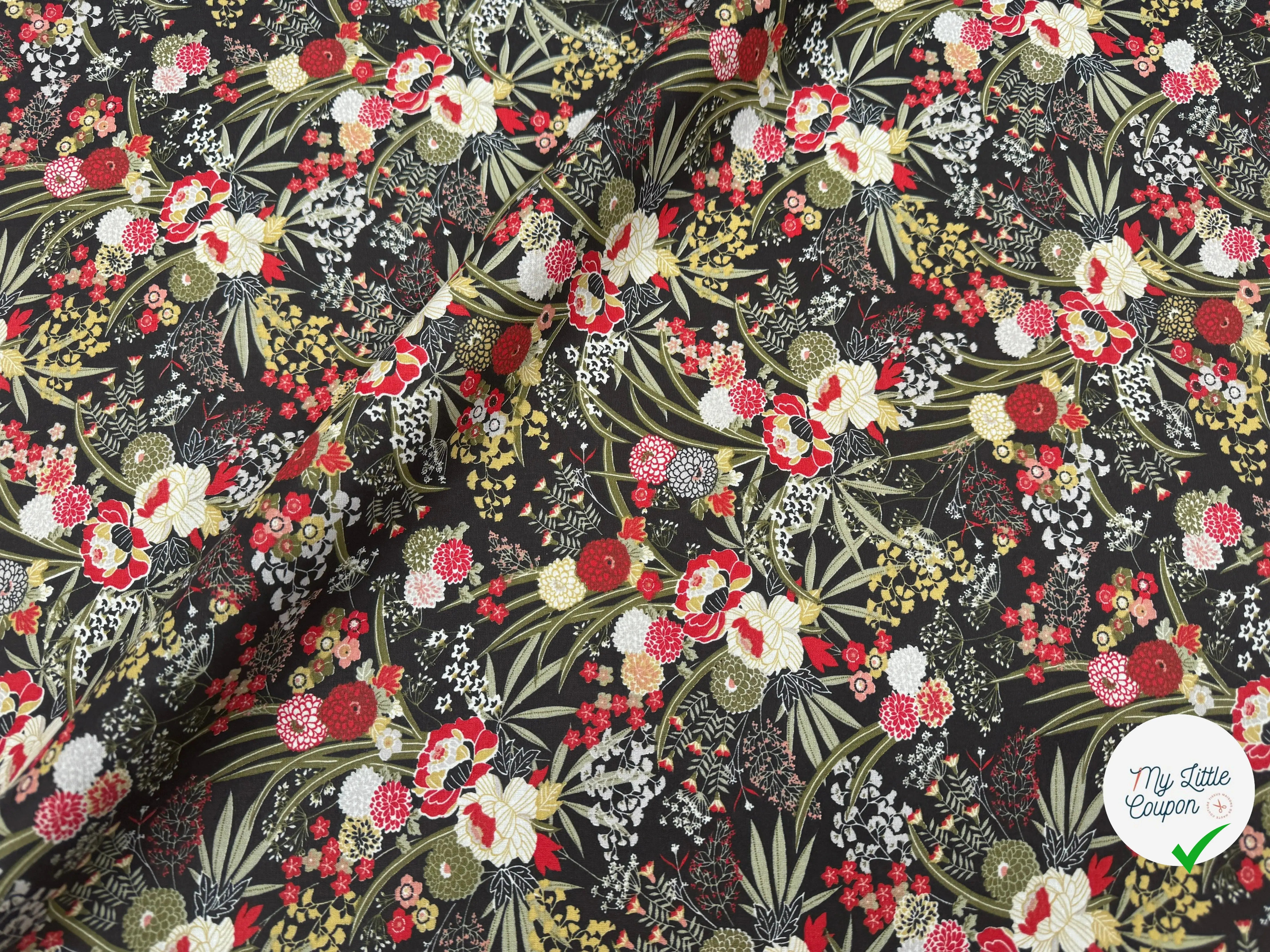 PERCALE DE COTON HARMONIE NOIR - My Little Coupon