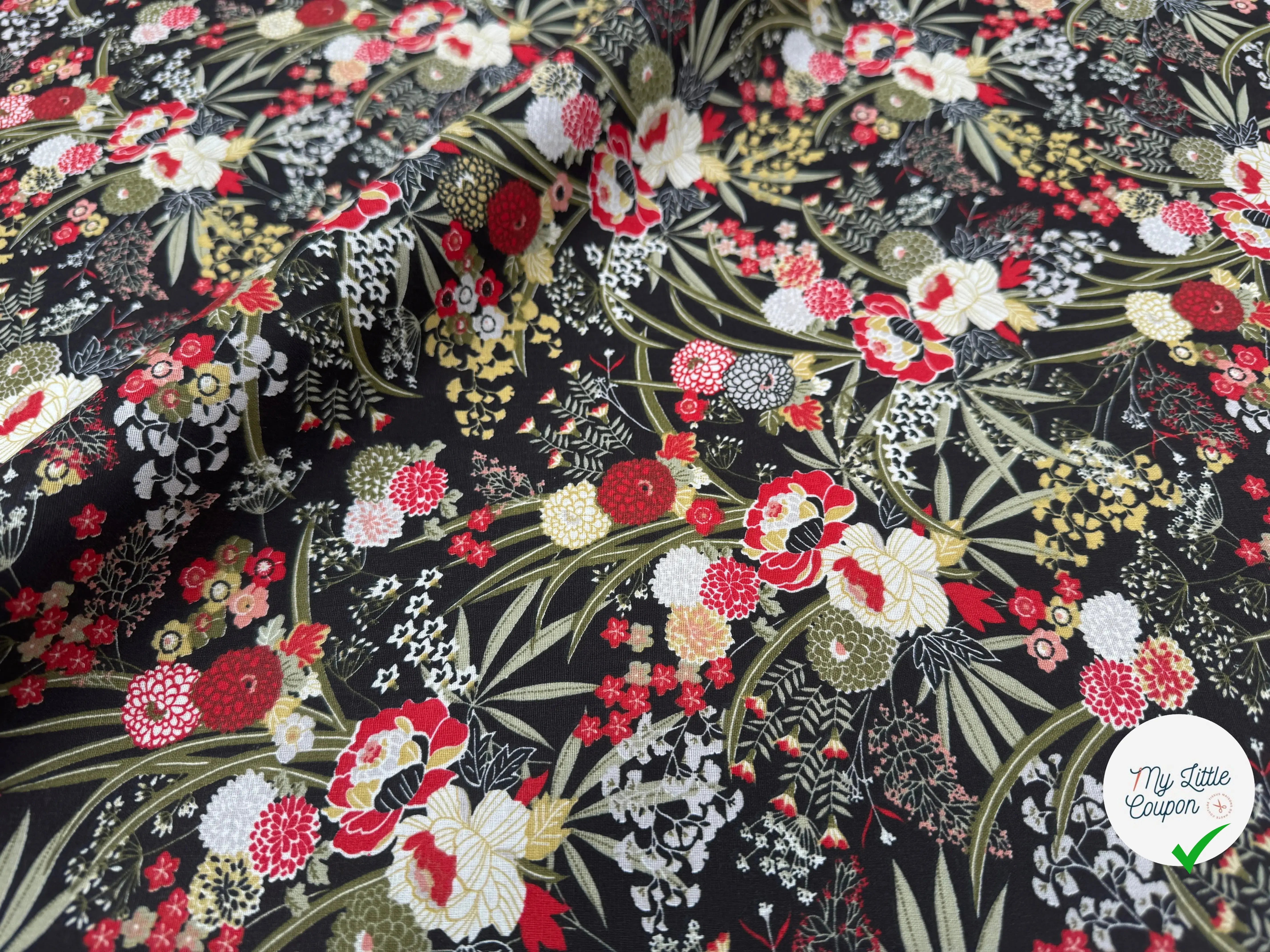 PERCALE DE COTON HARMONIE NOIR - My Little Coupon
