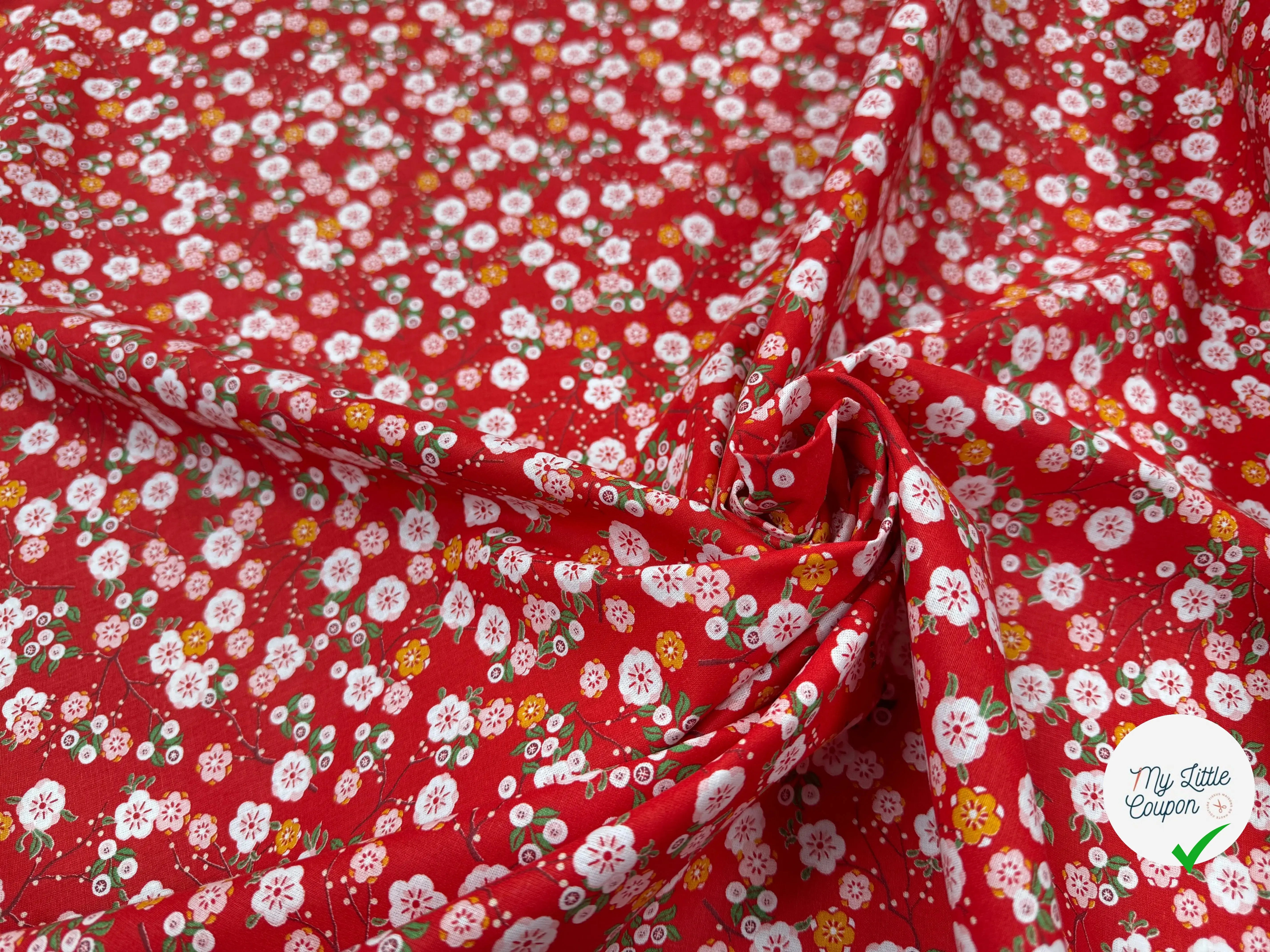 PERCALE DE COTON HOKKAIDO ROUGE - My Little Coupon