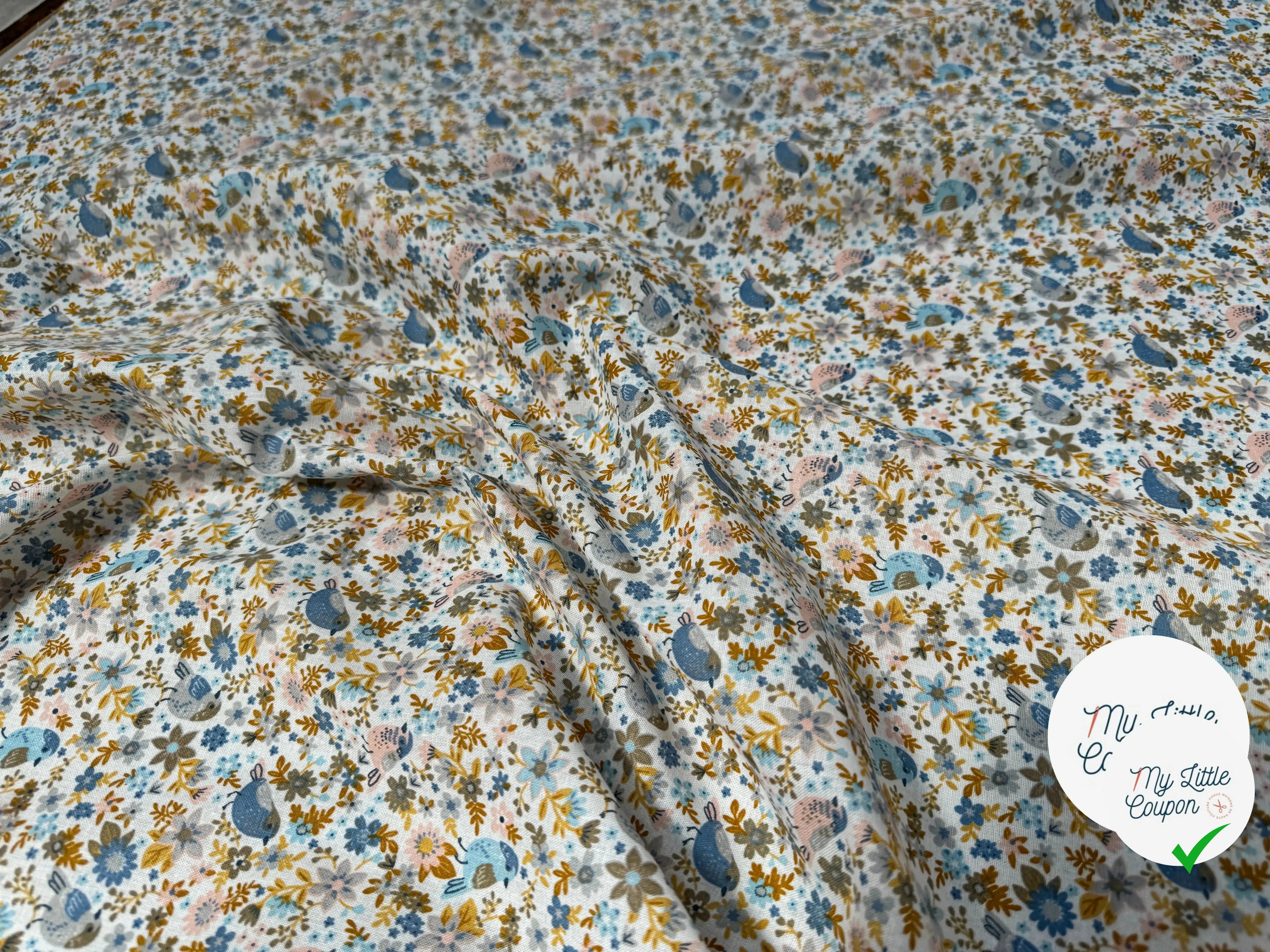 PERCALE DE COTON MOINEAU CIEL - My Little Coupon