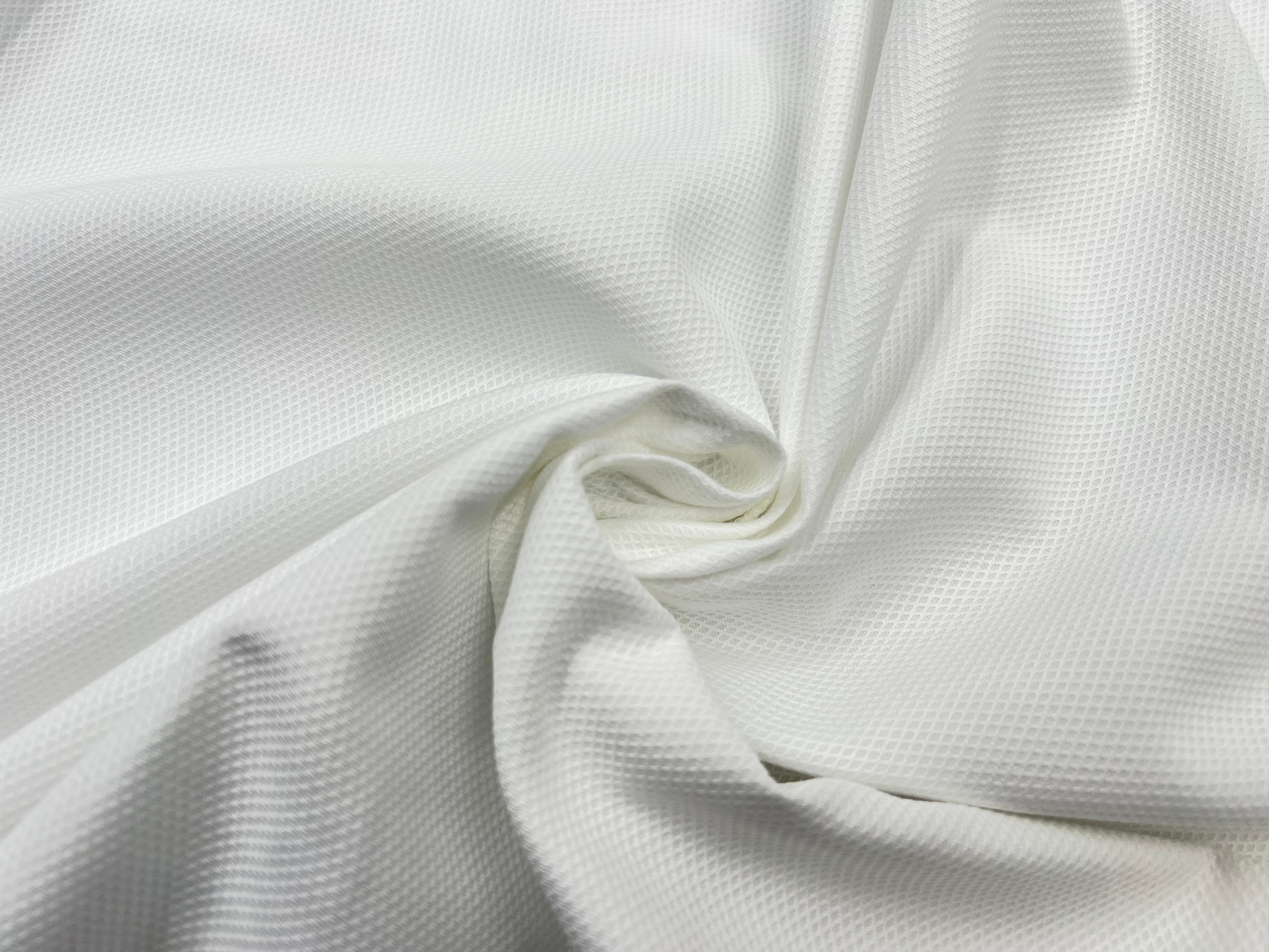 (Chute) PIQUÉ DE COTON BLANC NEIGE MICRO LOSANGES - My Little Coupon