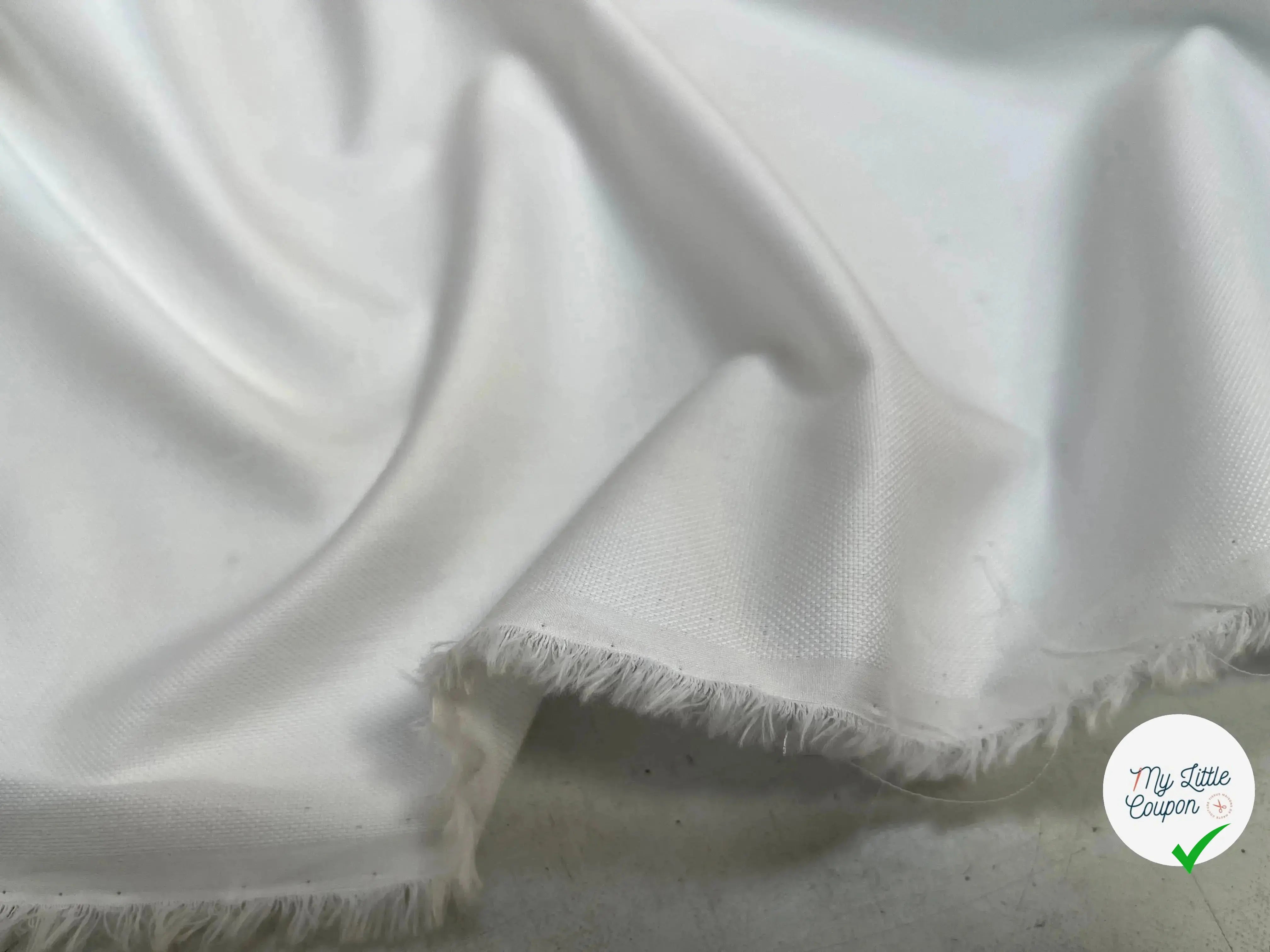 PIQUÉ DE COTON UNI BLANC ELEGANT - My Little Coupon