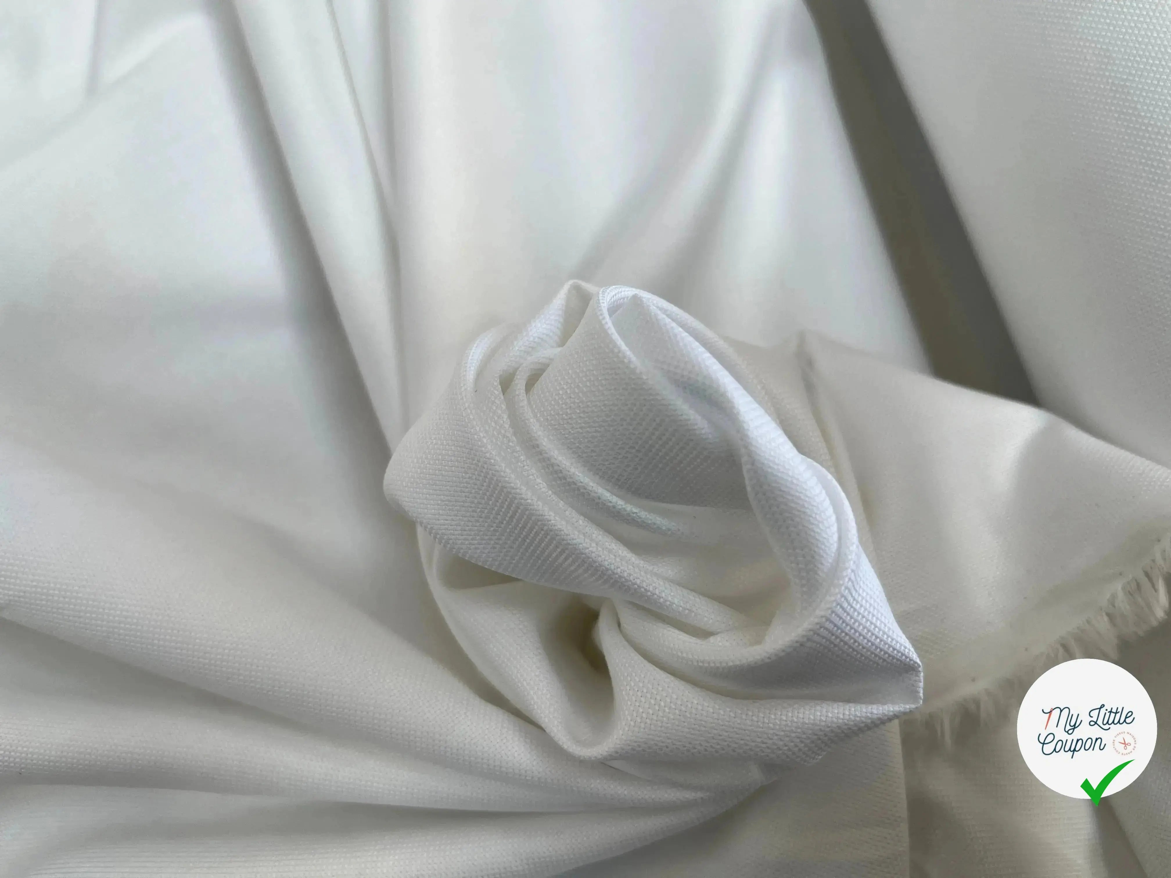 PIQUÉ DE COTON UNI BLANC ELEGANT - My Little Coupon