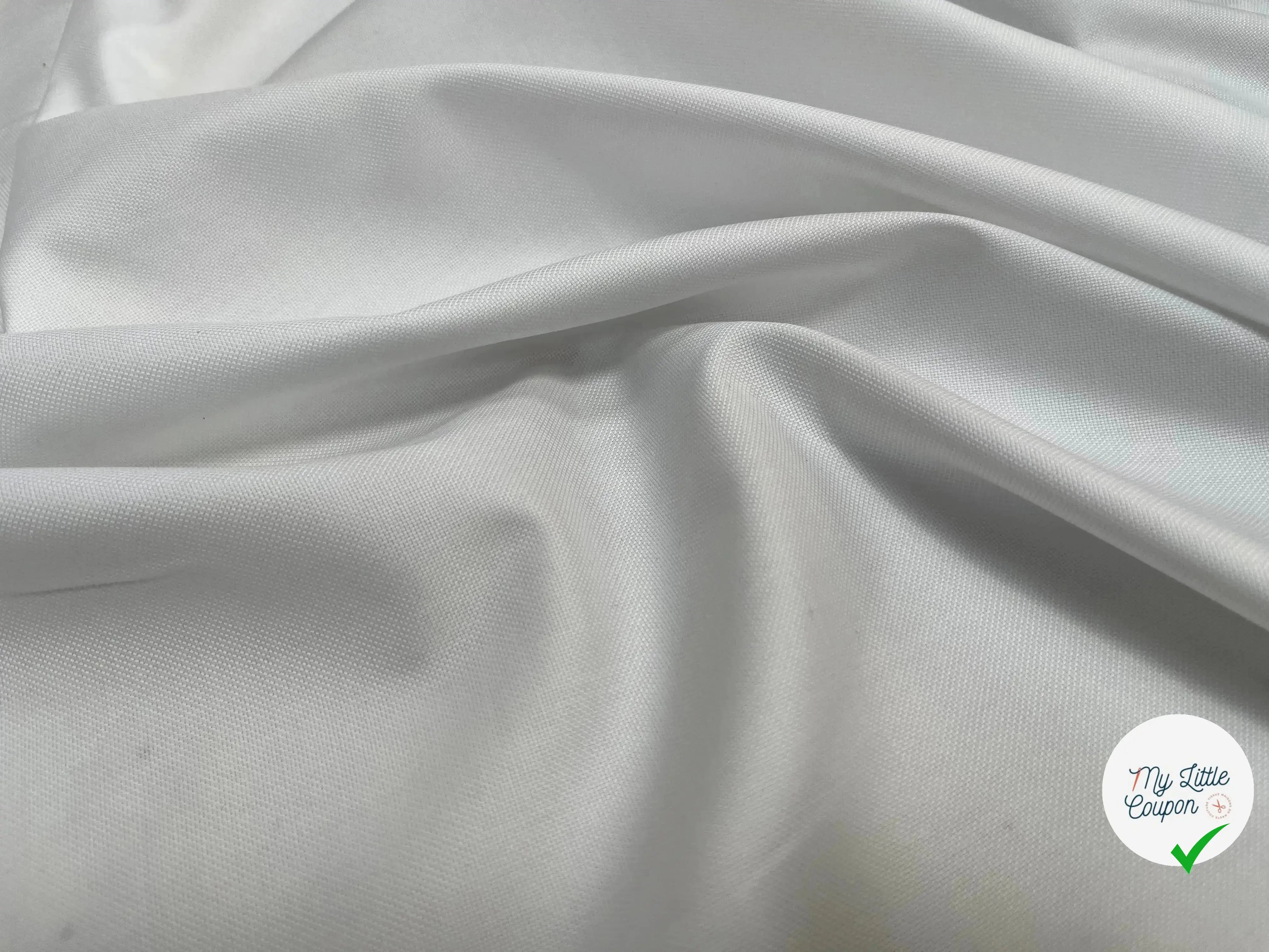 PIQUÉ DE COTON UNI BLANC ELEGANT - My Little Coupon