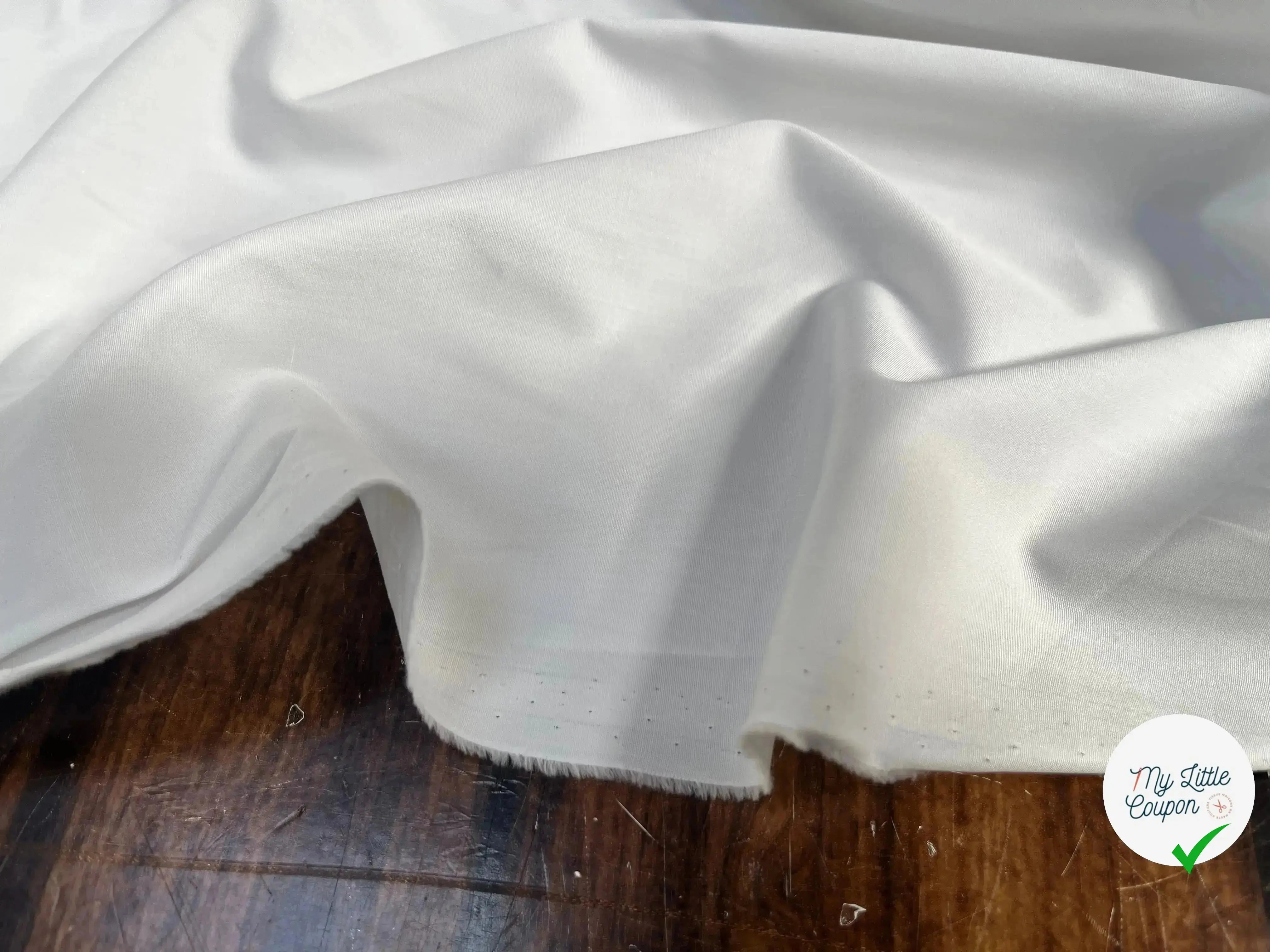 POPELINE 100% COTON UNIE BLANCHE - My Little Coupon