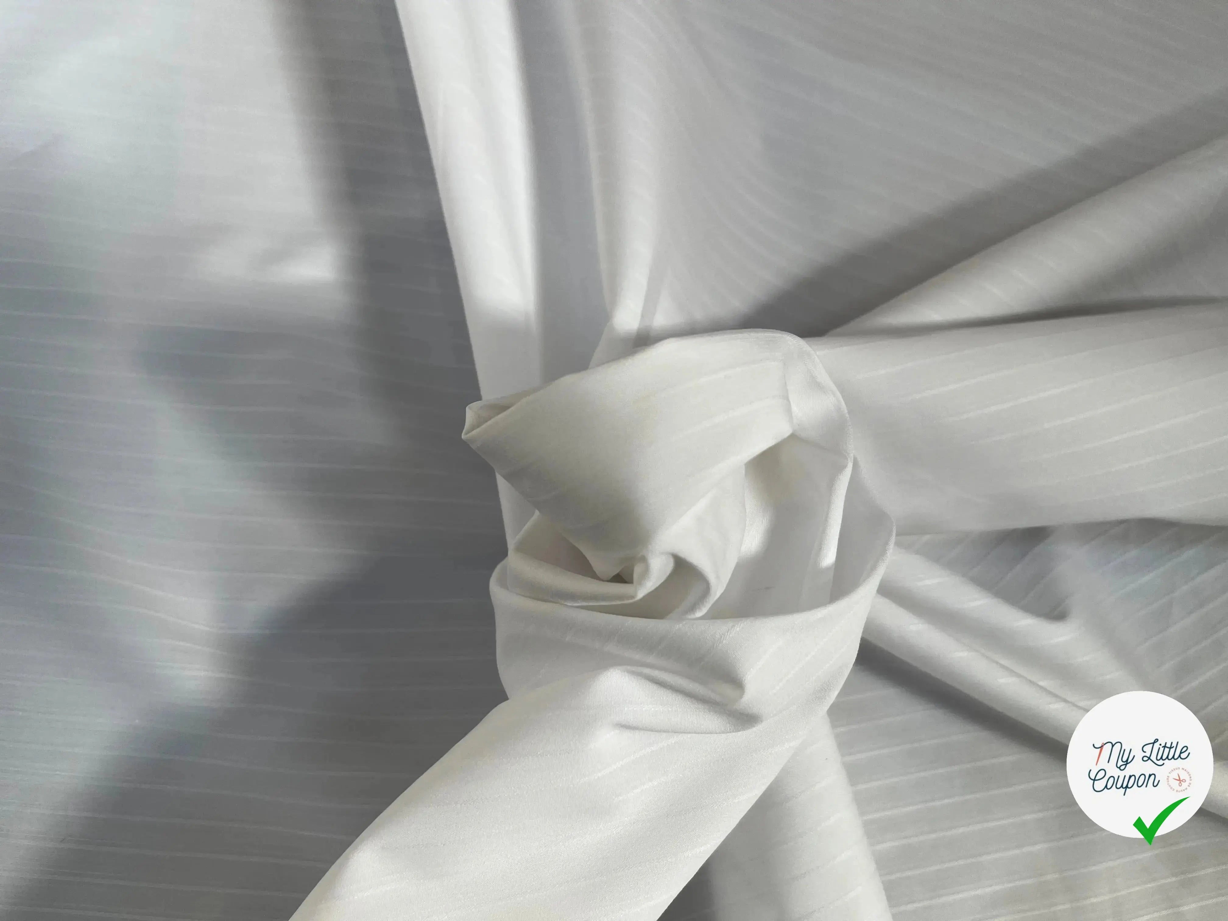 POPELINE BLANC RAYURES BLANC - My Little Coupon