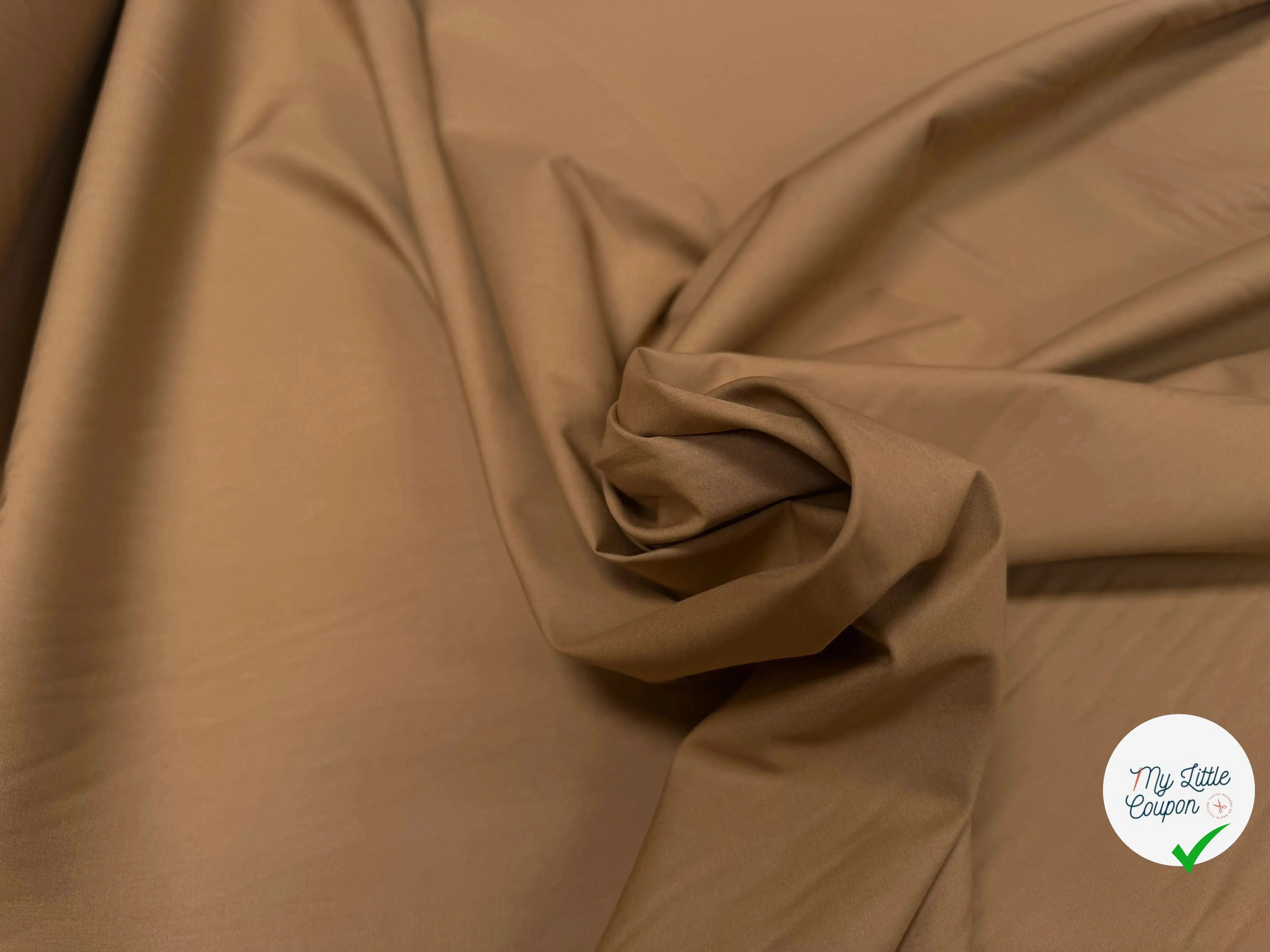 POPELINE COTON CAMEL - My Little Coupon