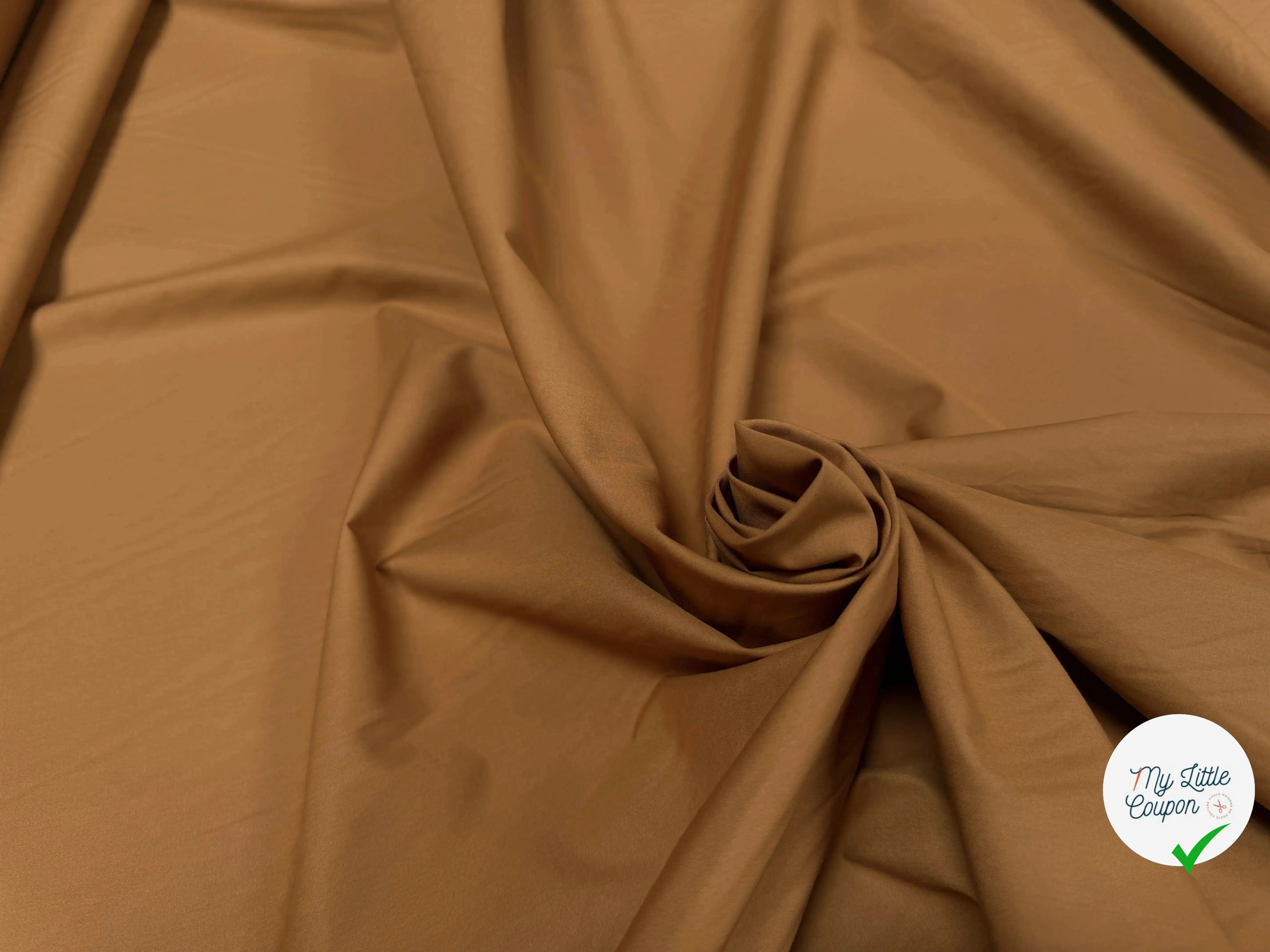 POPELINE COTON CAMEL - My Little Coupon