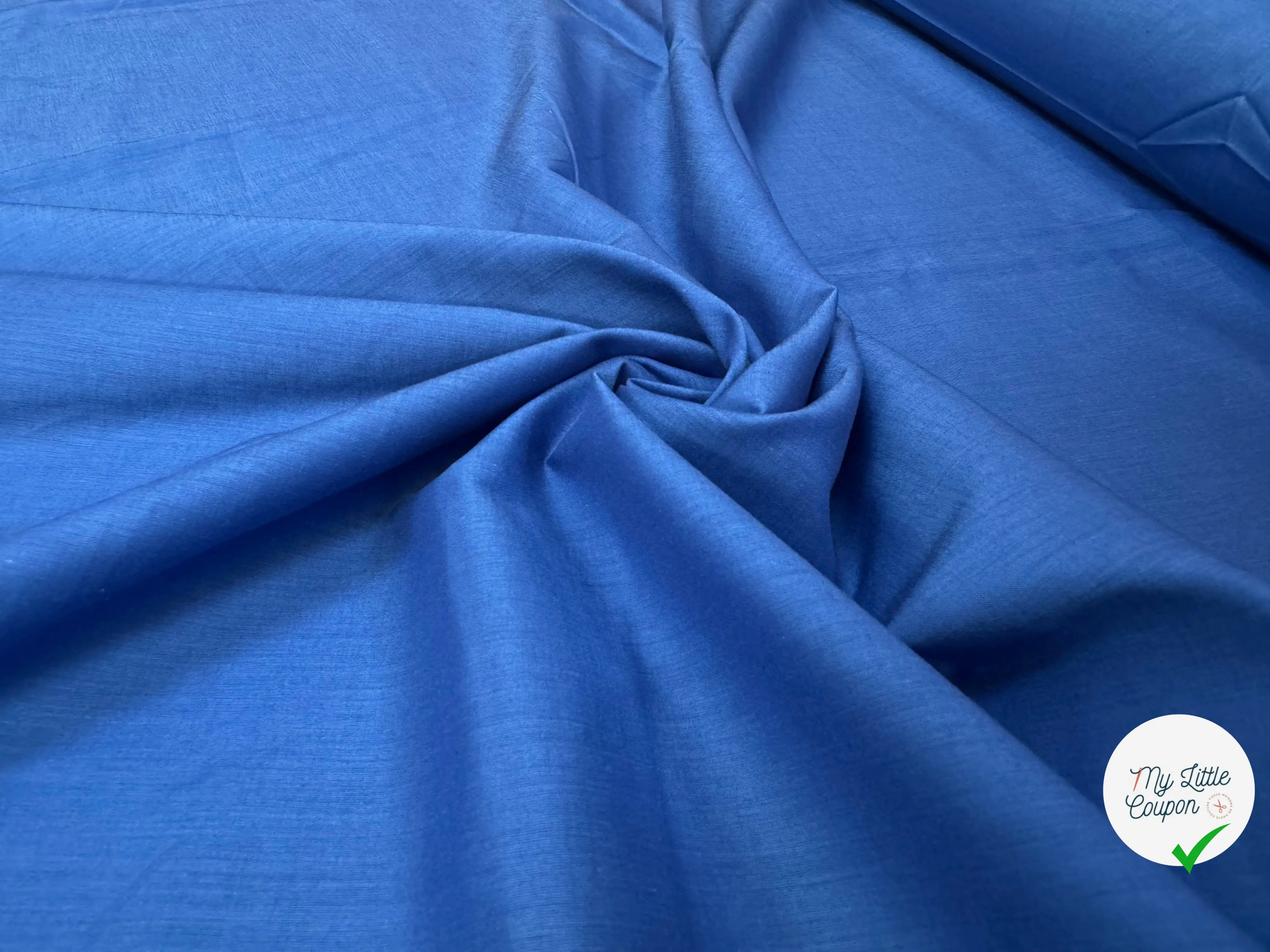 (Chute) POPELINE DE COTON 100% COTON UNIE BLEU DENIM - My Little Coupon