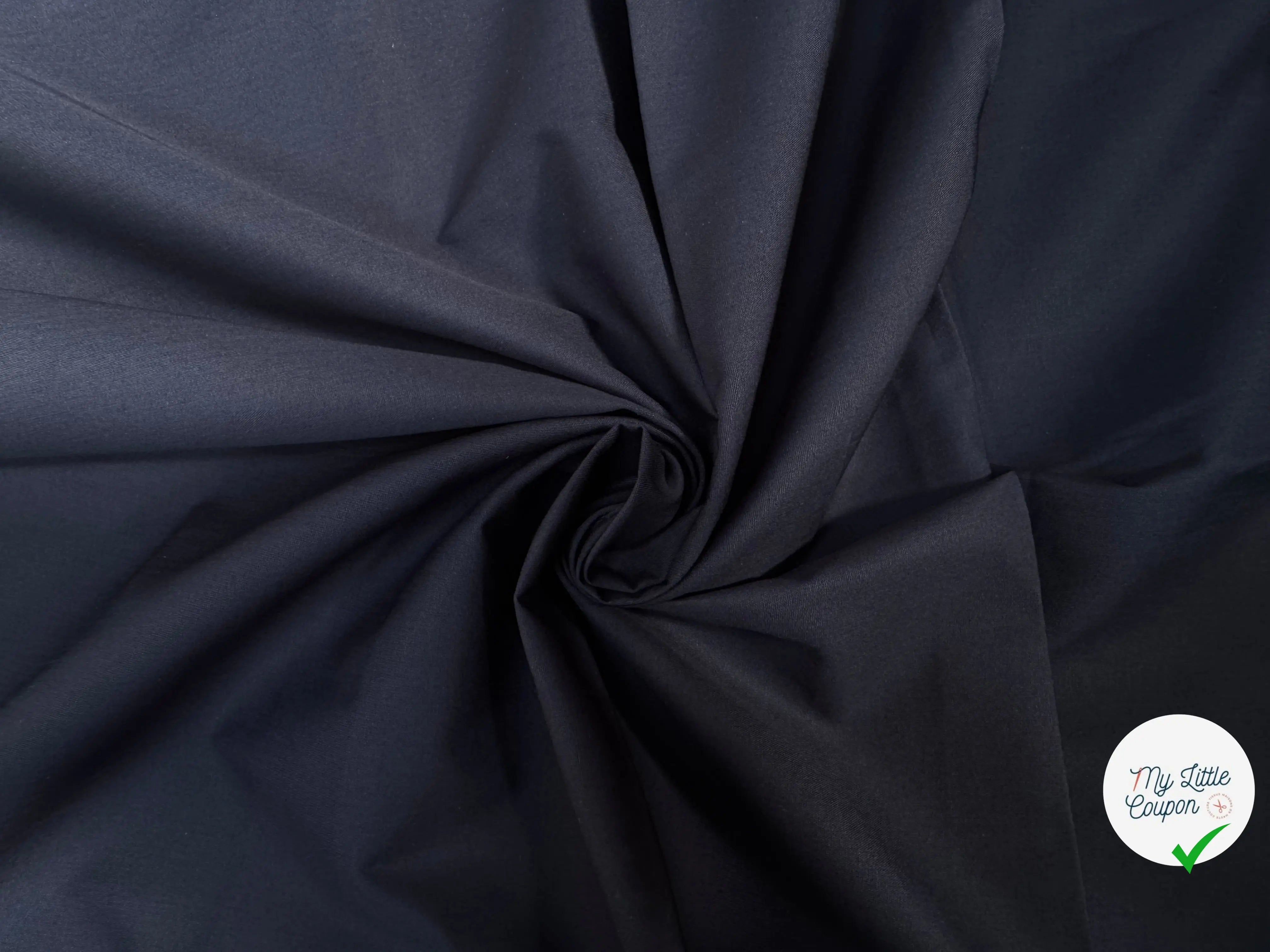 (Chute) POPELINE DE COTON 100% COTON UNIE BLEU NAVY (TESSITURA MONTI) - My Little Coupon
