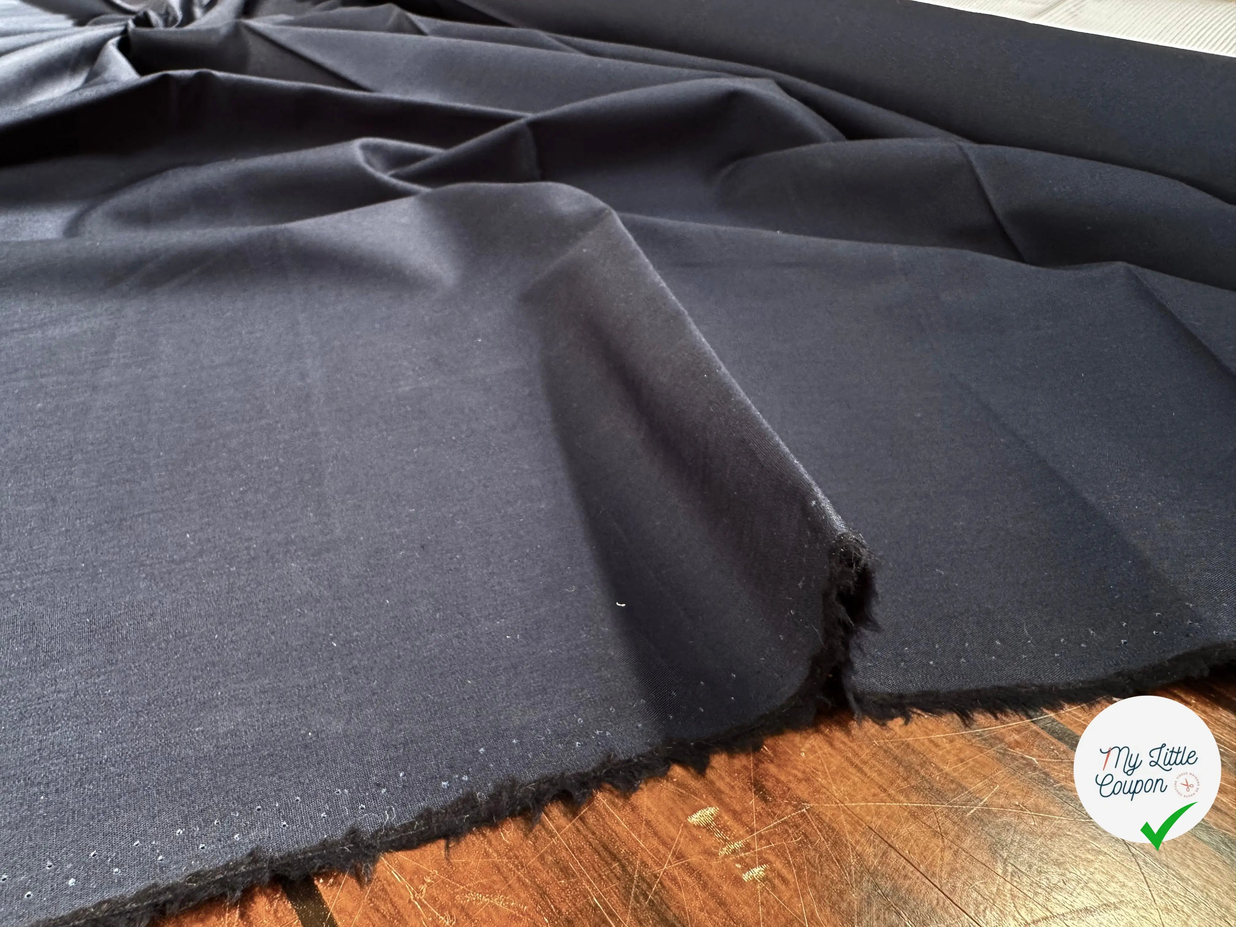 (Chute) POPELINE DE COTON 100% COTON UNIE BLEU NAVY (TESSITURA MONTI) - My Little Coupon