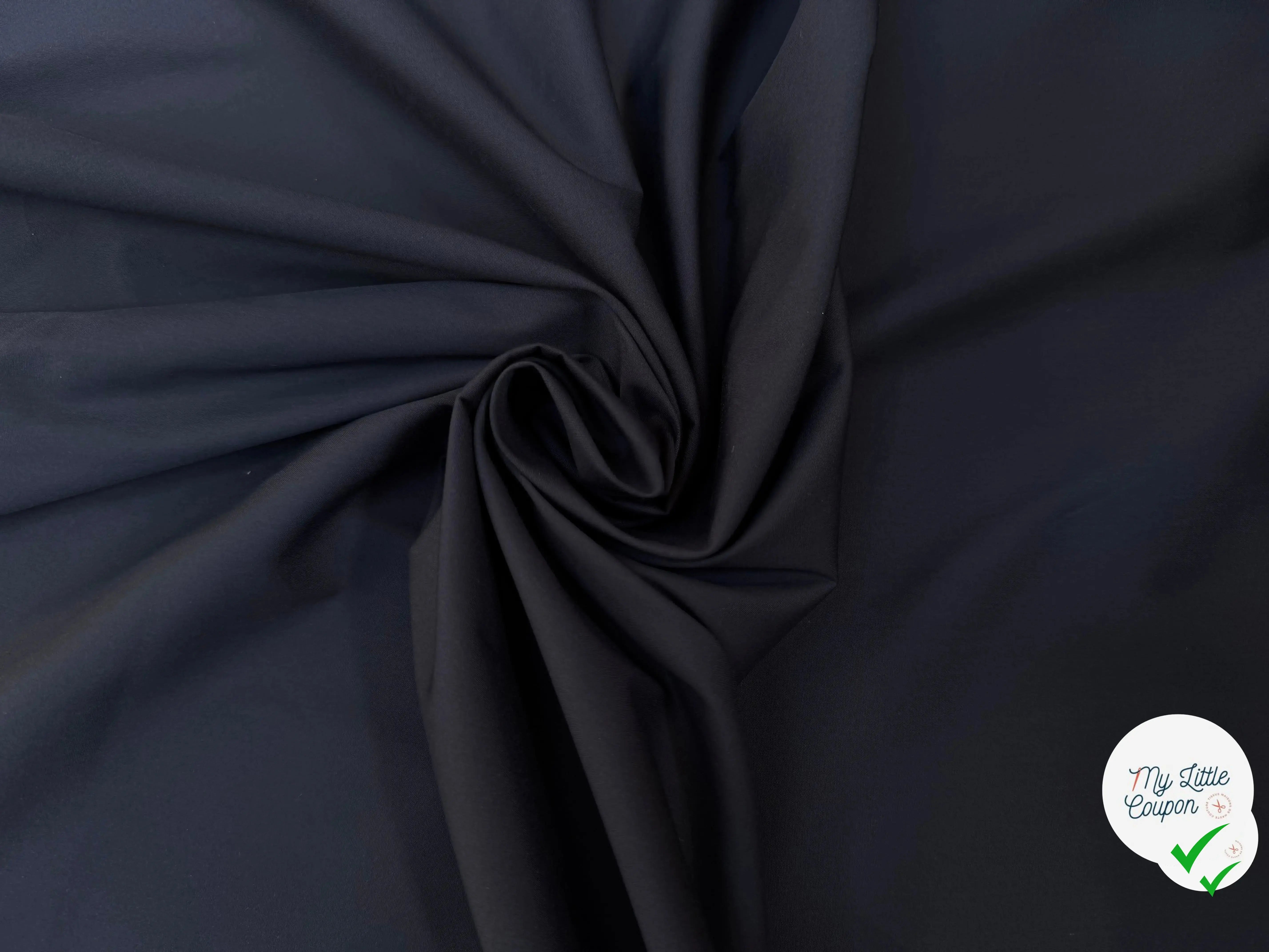 POPELINE DE COTON BLEU MARINE UNI - My Little Coupon