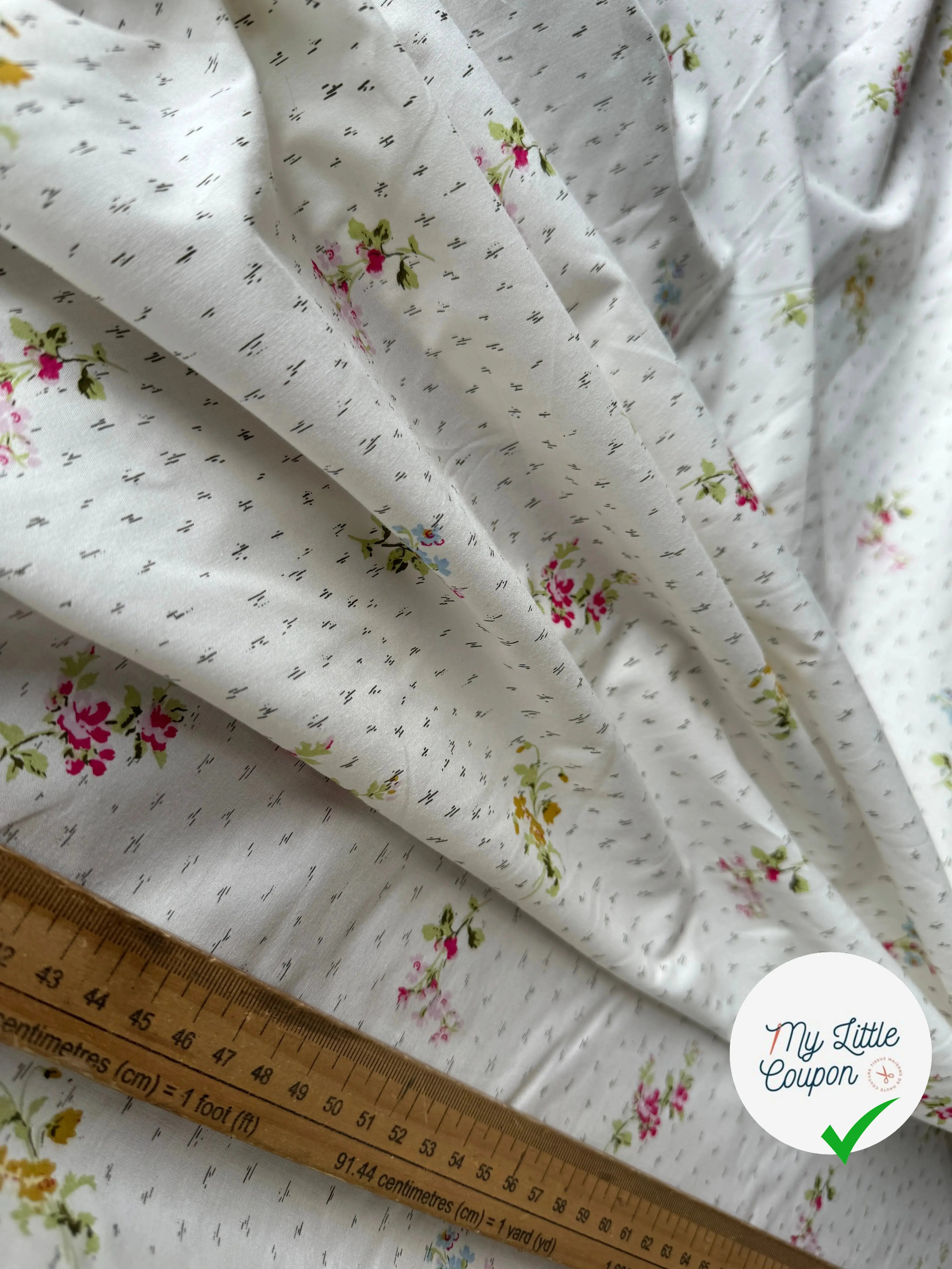 POPELINE DE COTON BOUQUET DE FLEURS - My Little Coupon
