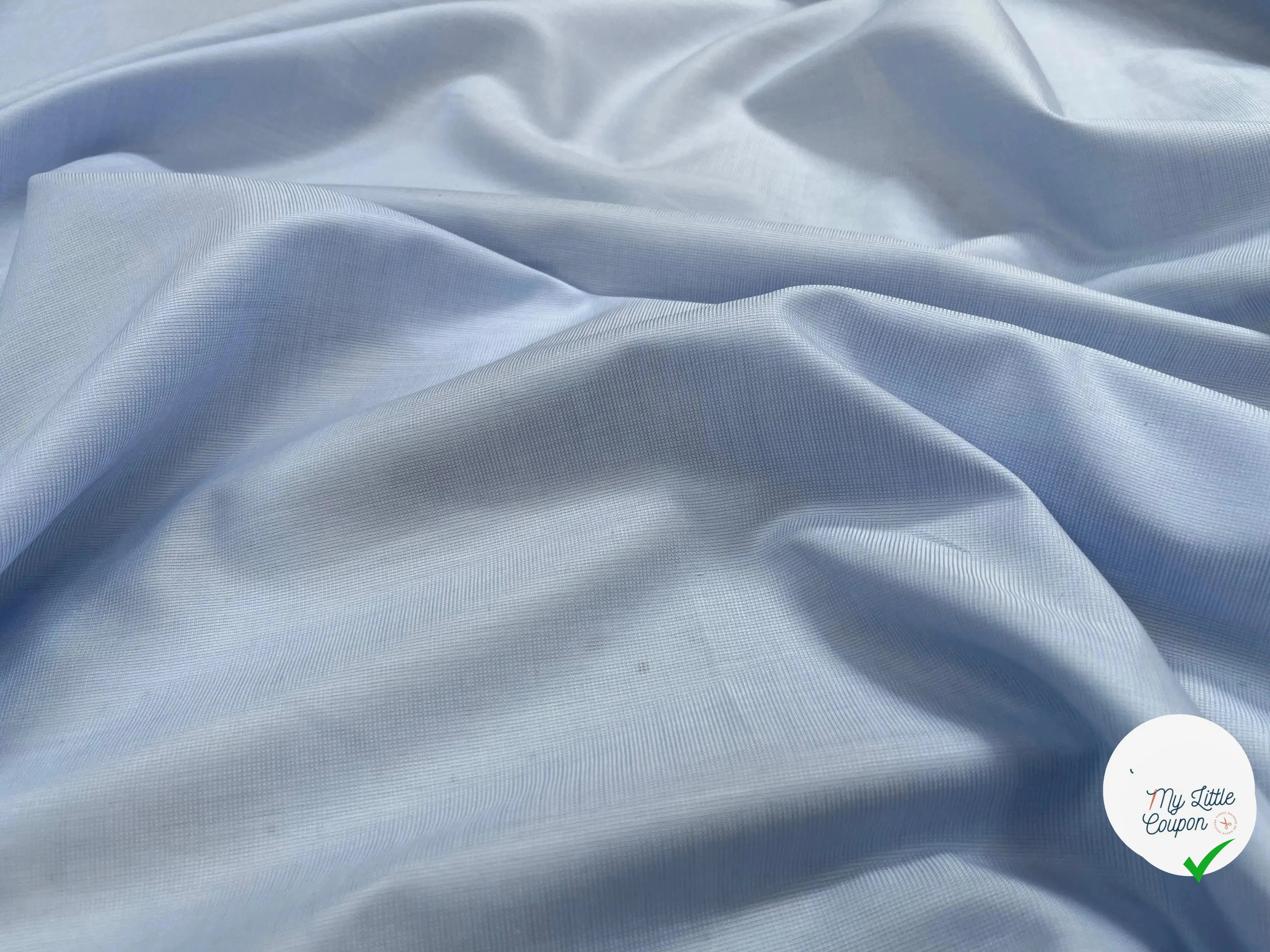 POPELINE DE COTON MOTIF NID D'ABEILLE BLEU - My Little Coupon