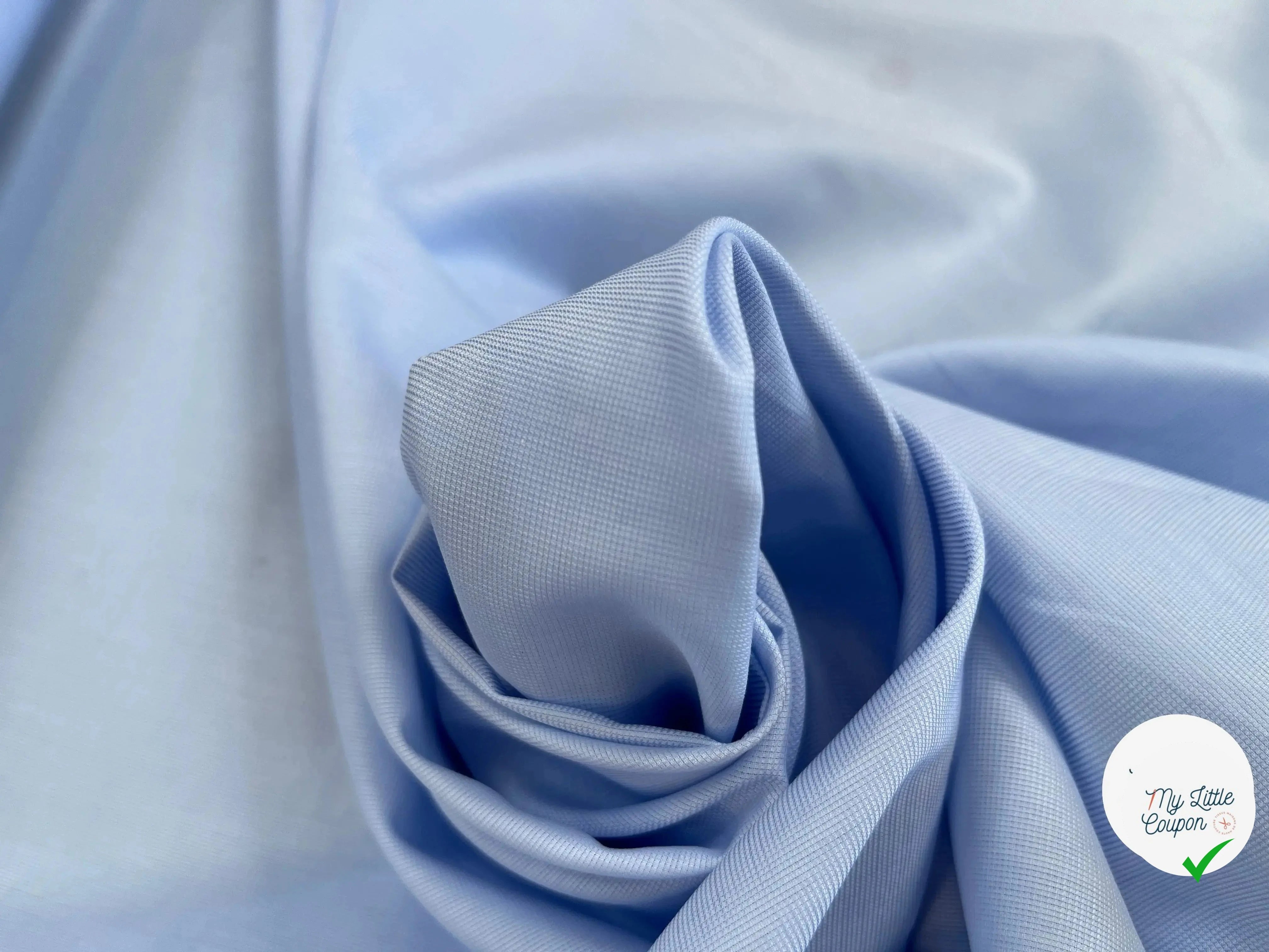 POPELINE DE COTON MOTIF NID D'ABEILLE BLEU - My Little Coupon