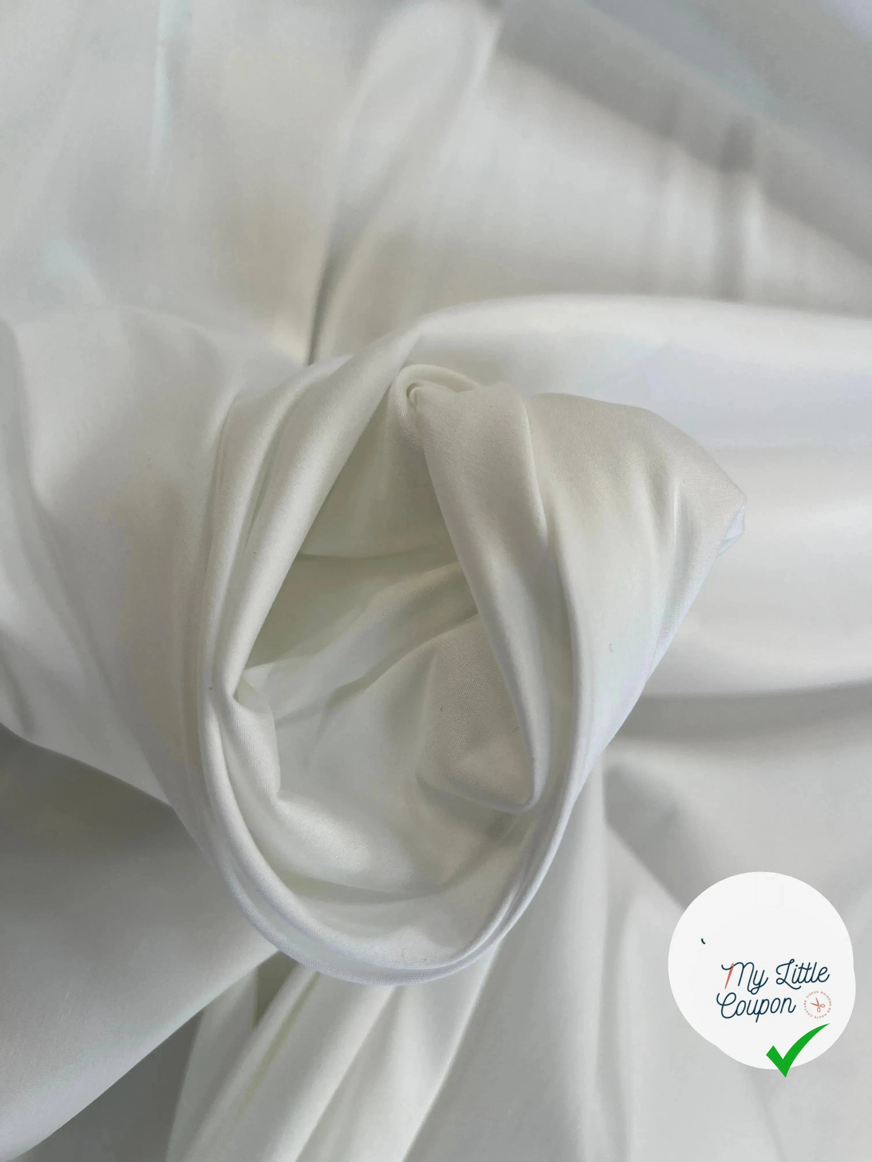 POPELINE DE COTON UNI BLANC UNI - My Little Coupon