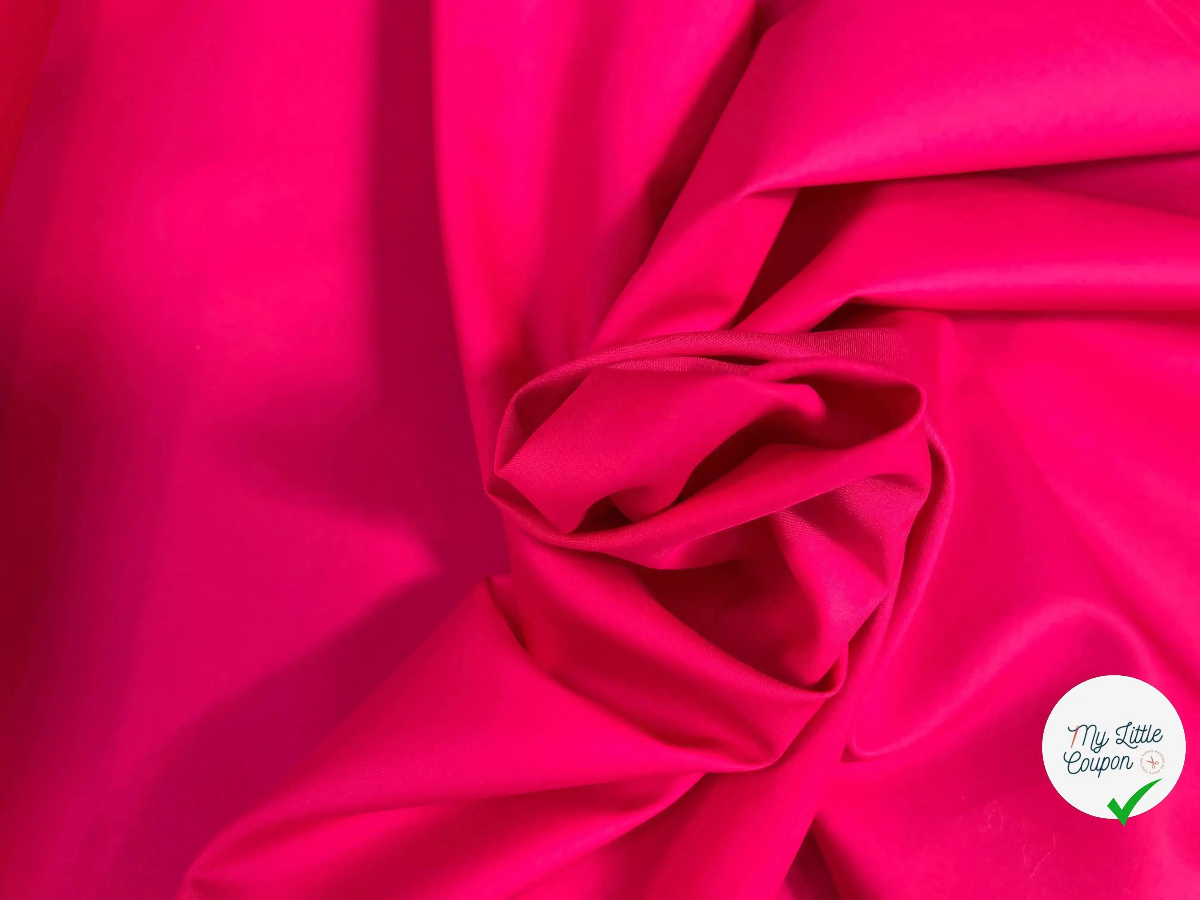 POPELINE DE COTON UNI ROSE FUCSHIA - My Little Coupon