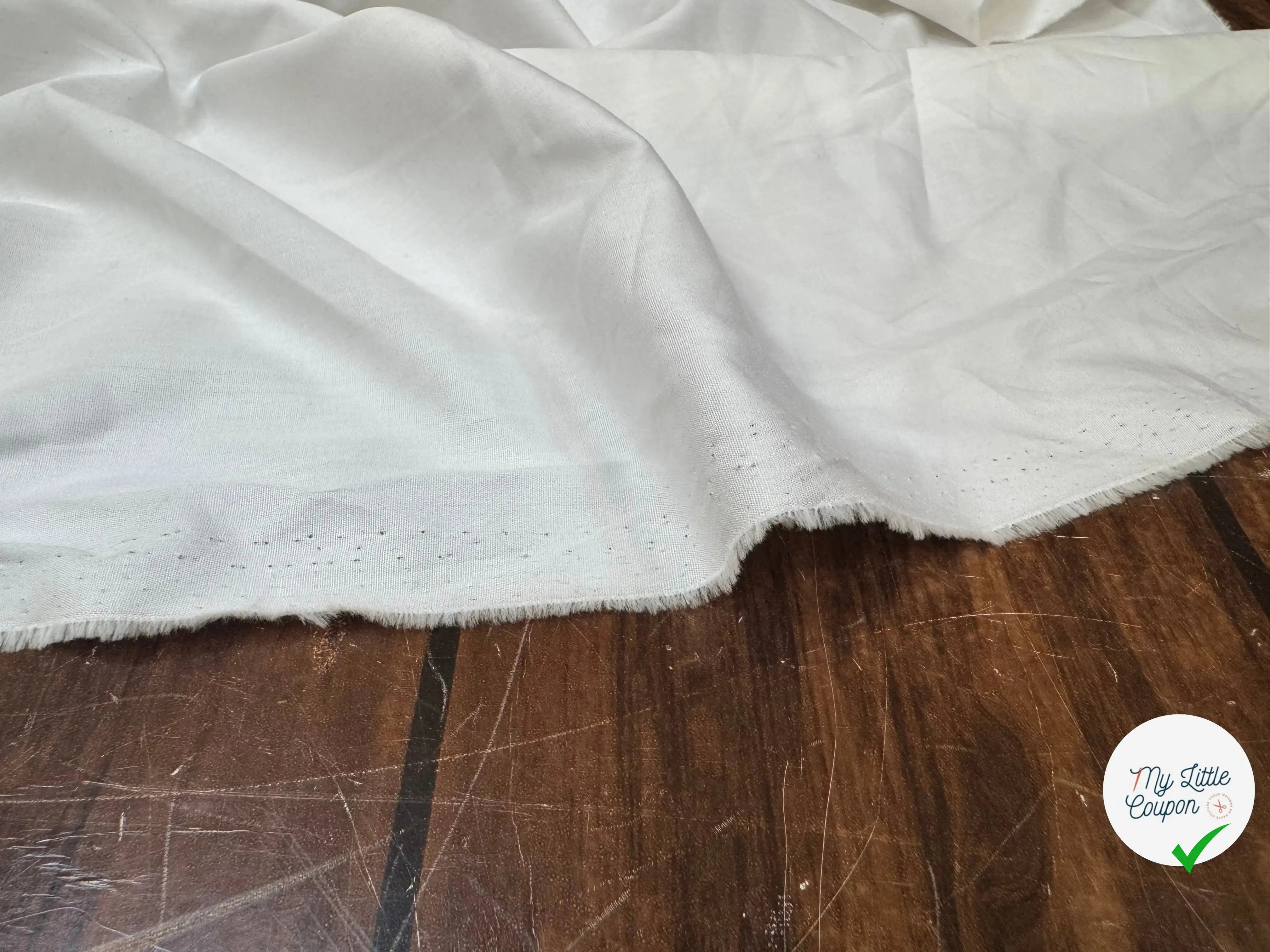 POPELINE DE COTON UNIE BLANCHE ANGÉLIQUE - My Little Coupon