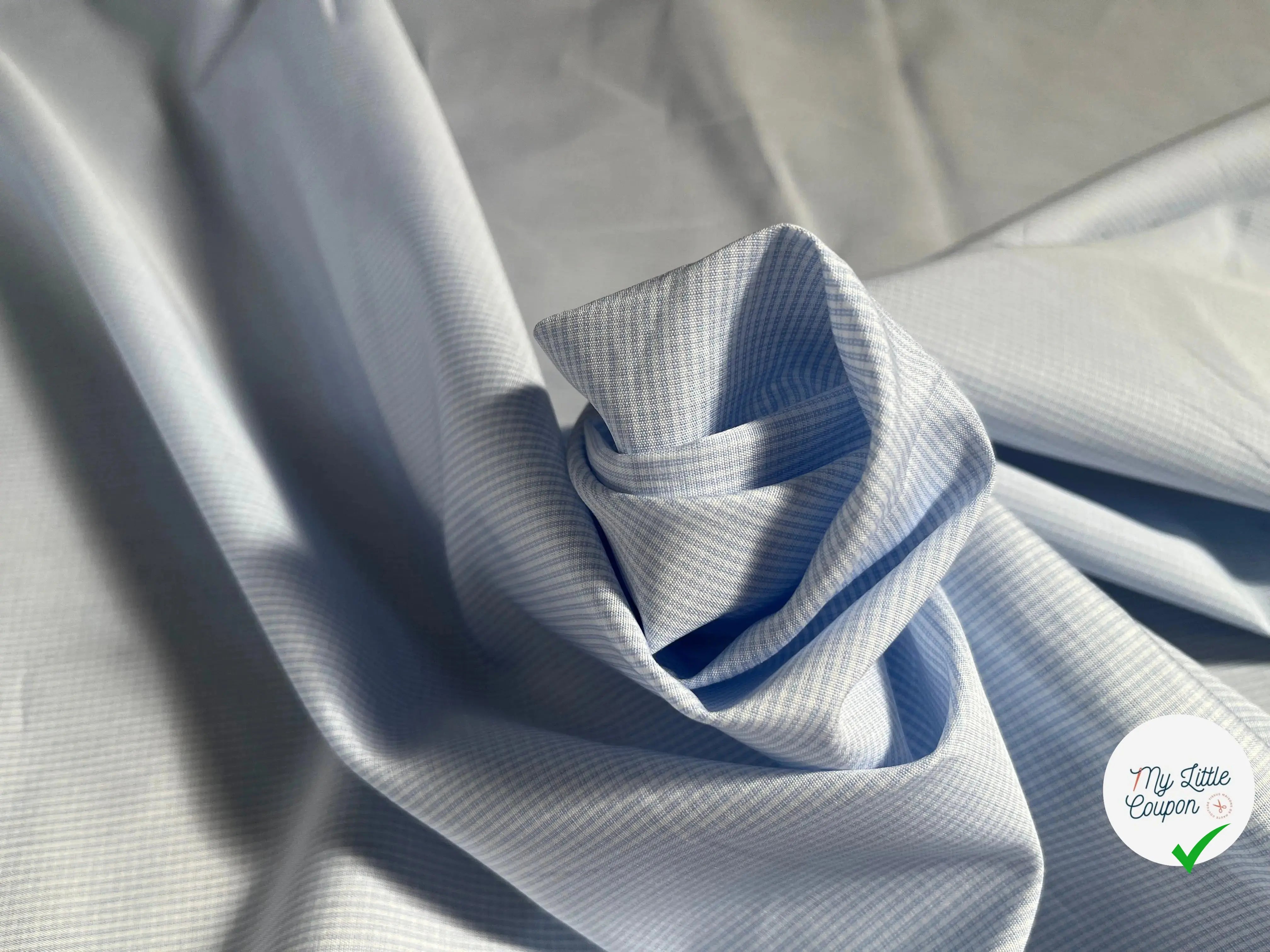 POPELINE PETIT CARREAUX BLANC BLEU - My Little Coupon