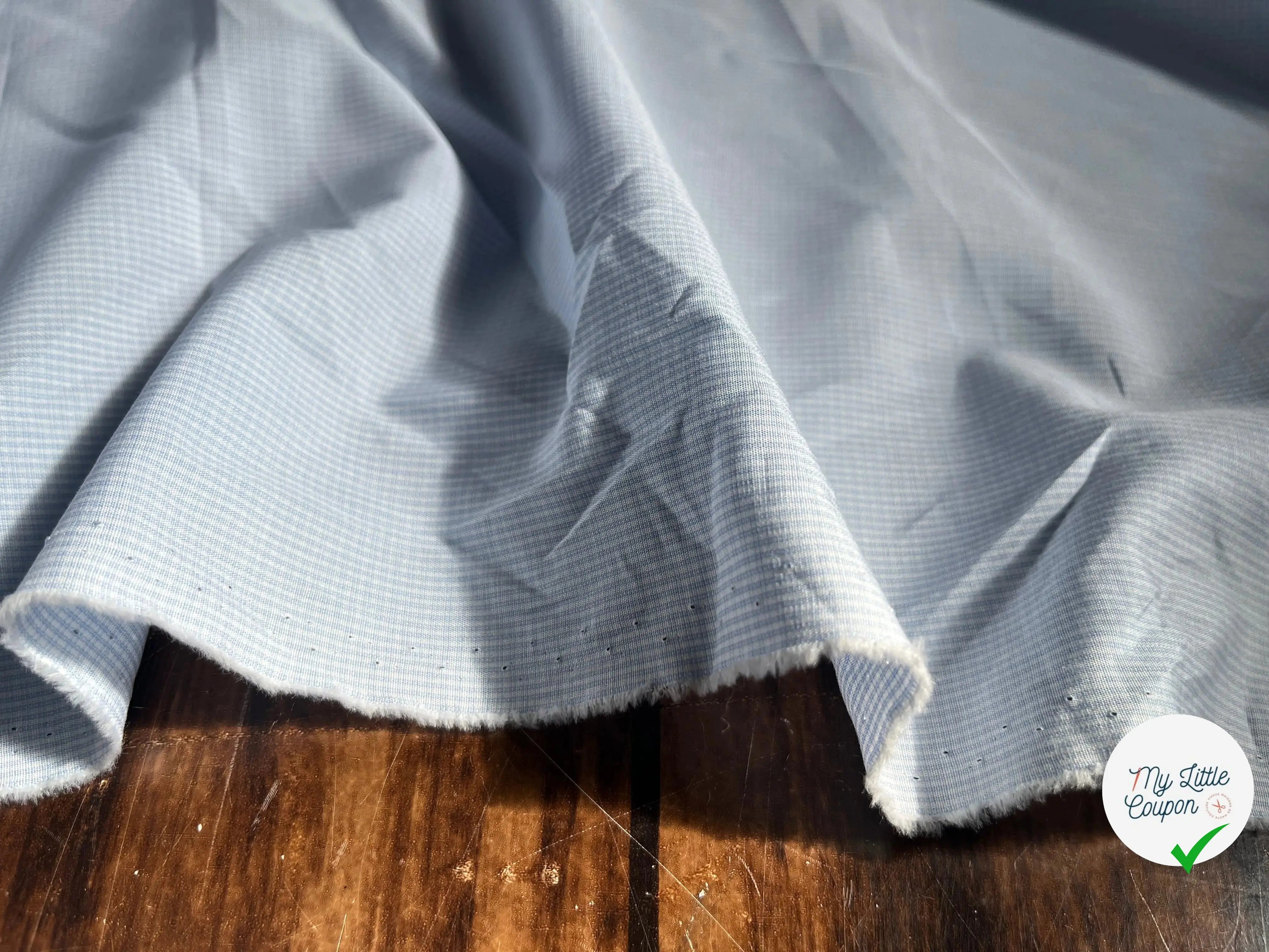POPELINE PETIT CARREAUX BLANC BLEU - My Little Coupon