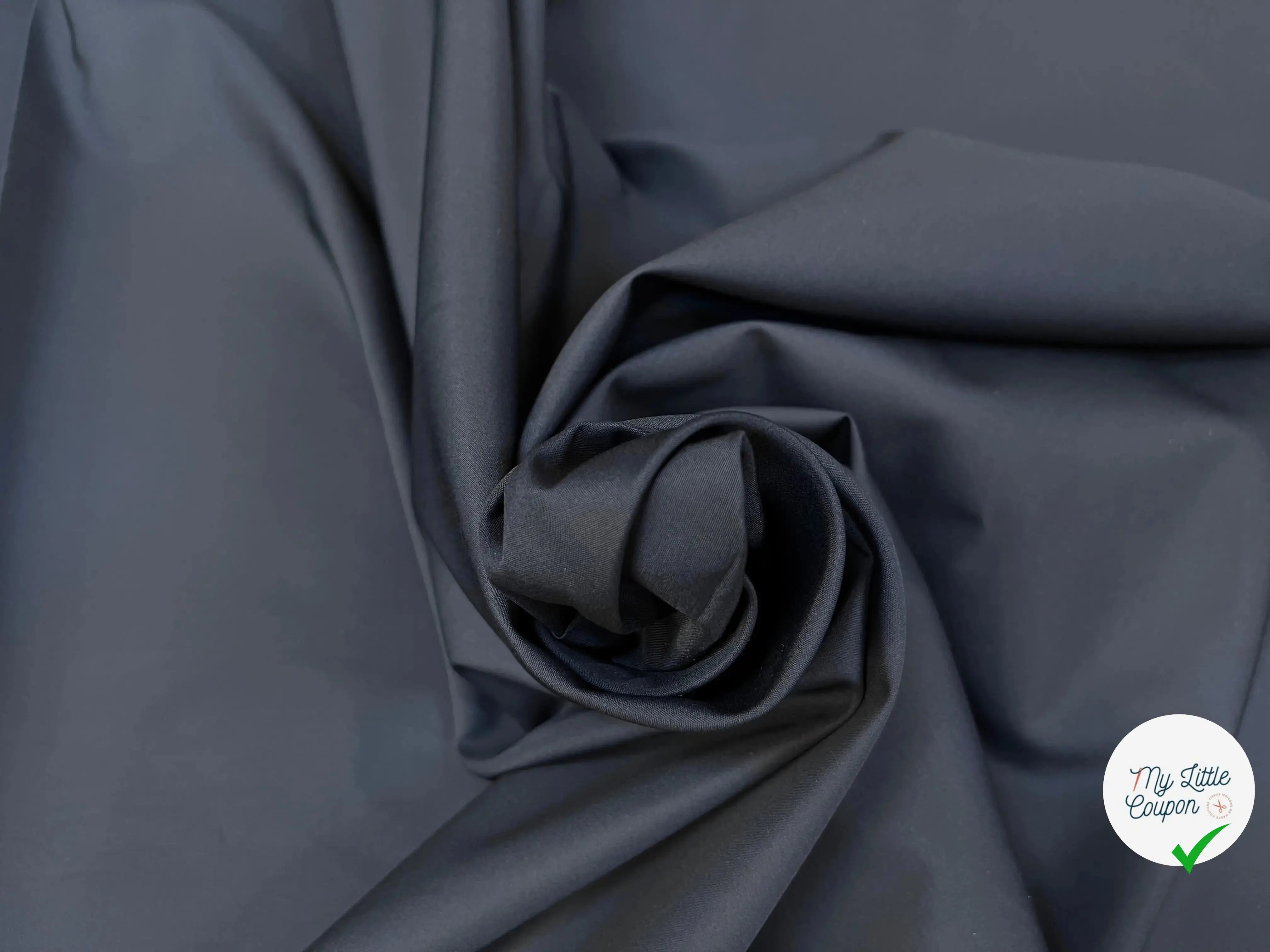 POPELINE UNI COTON BLEU MARINE - My Little Coupon