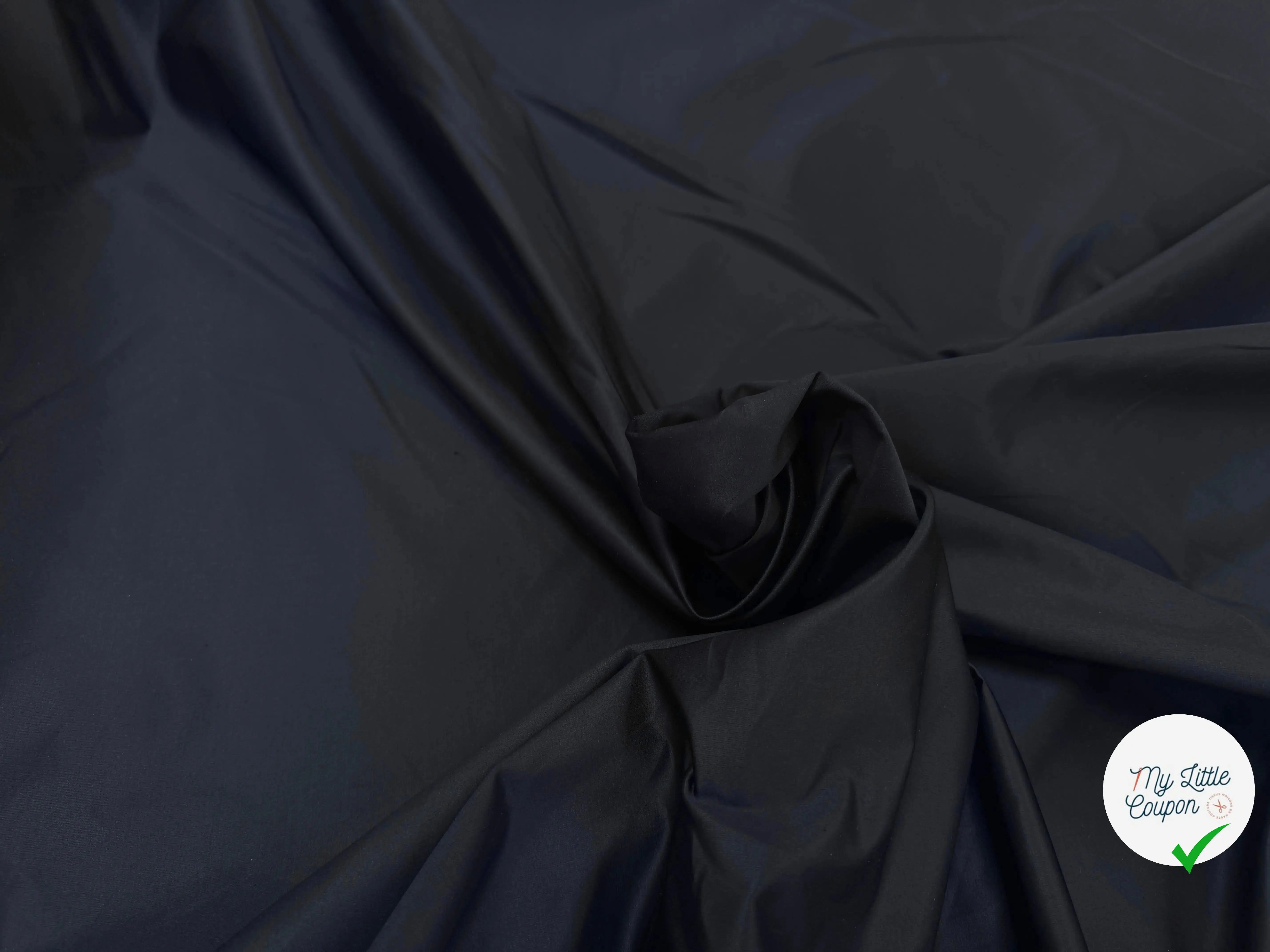 SATIN DE COTON BLEU NUIT CRAQUANT ASPECT CHINTZE - My Little Coupon