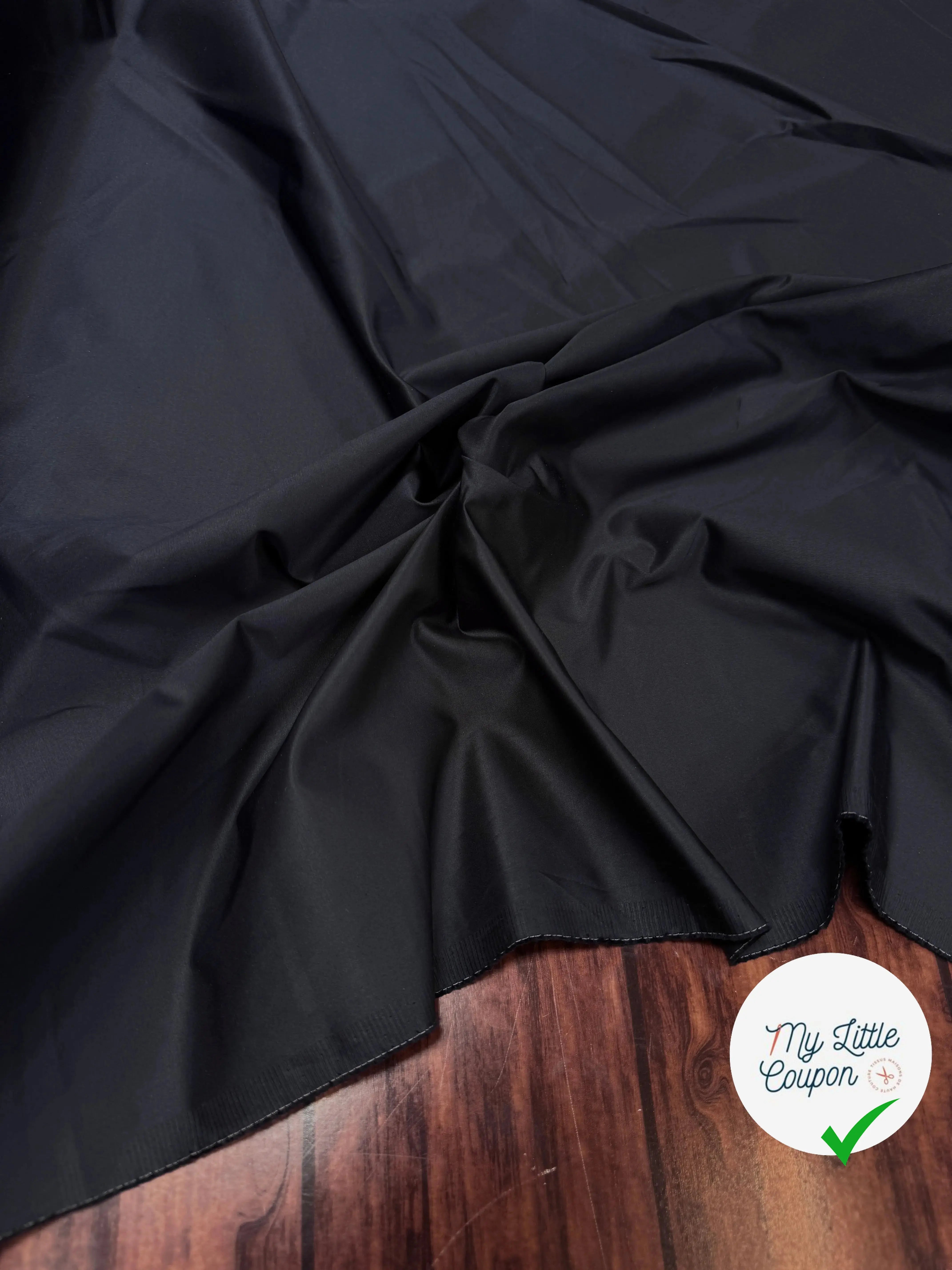 SATIN DE COTON BLEU NUIT CRAQUANT ASPECT CHINTZE - My Little Coupon