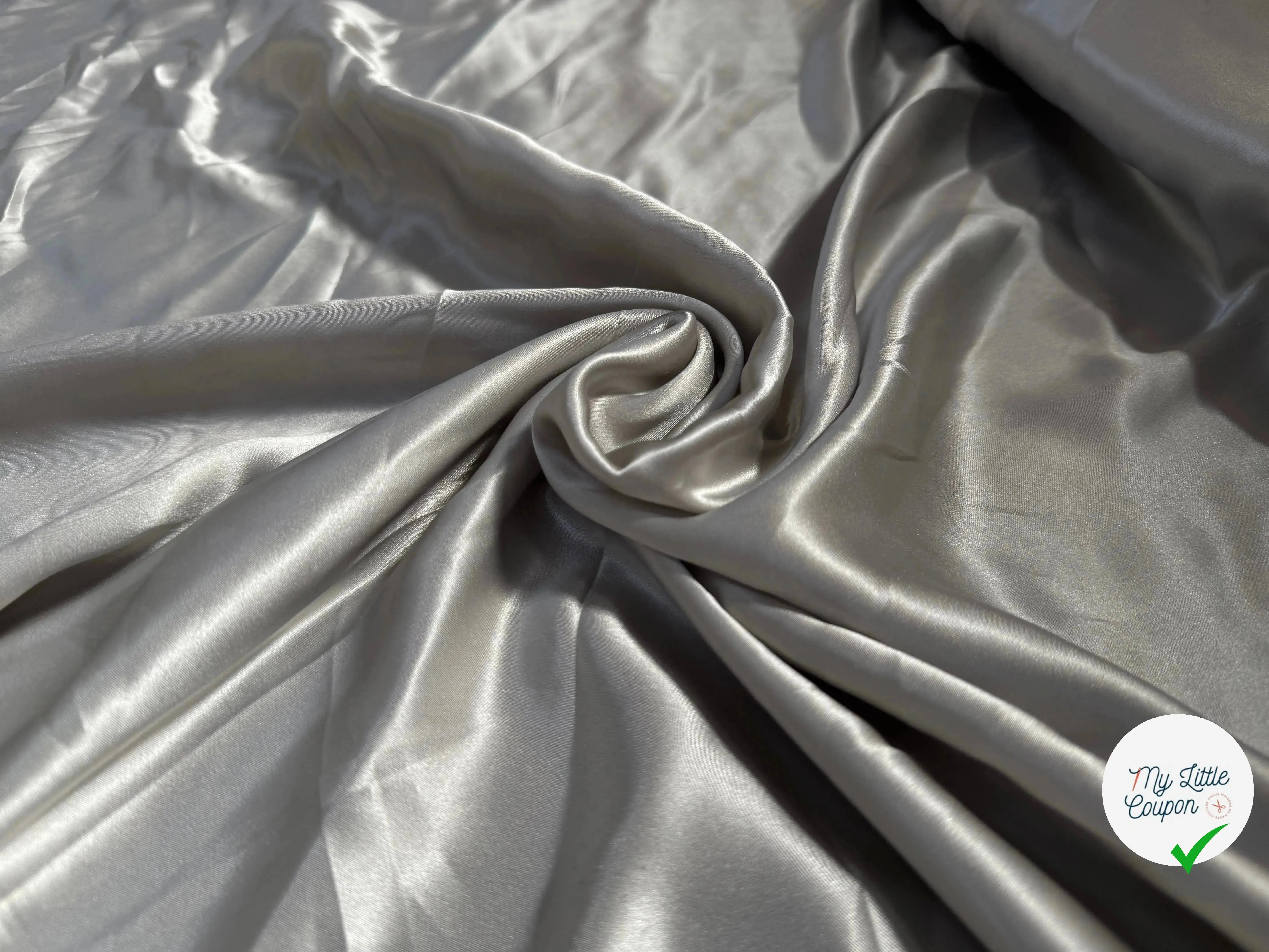 SATIN DE SOIE 100% SOIE UNI GRIS - My Little Coupon