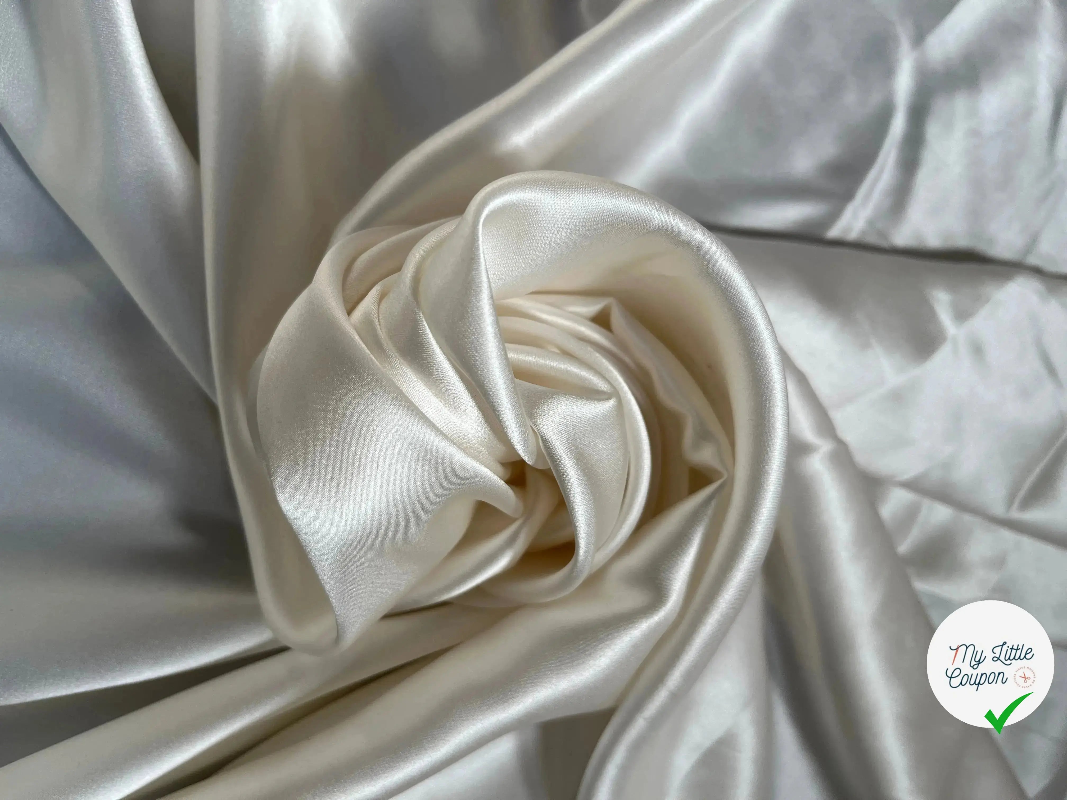 SATIN DE SOIE 100% SOIE UNI IVOIRE - My Little Coupon