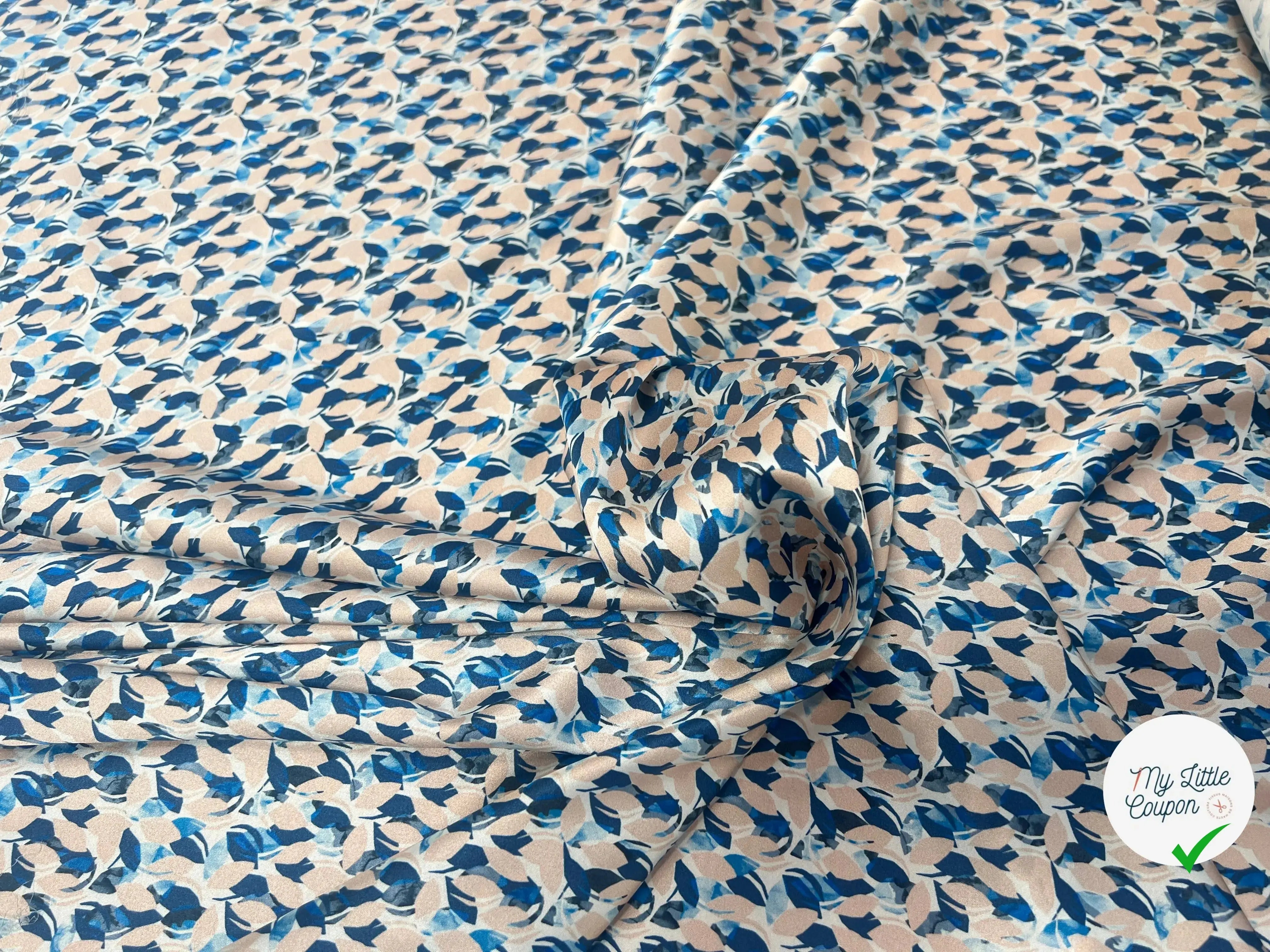 SATIN DE SOIE 16 MOMME ULTRA DOUX FEUILLETTES BLEU - My Little Coupon
