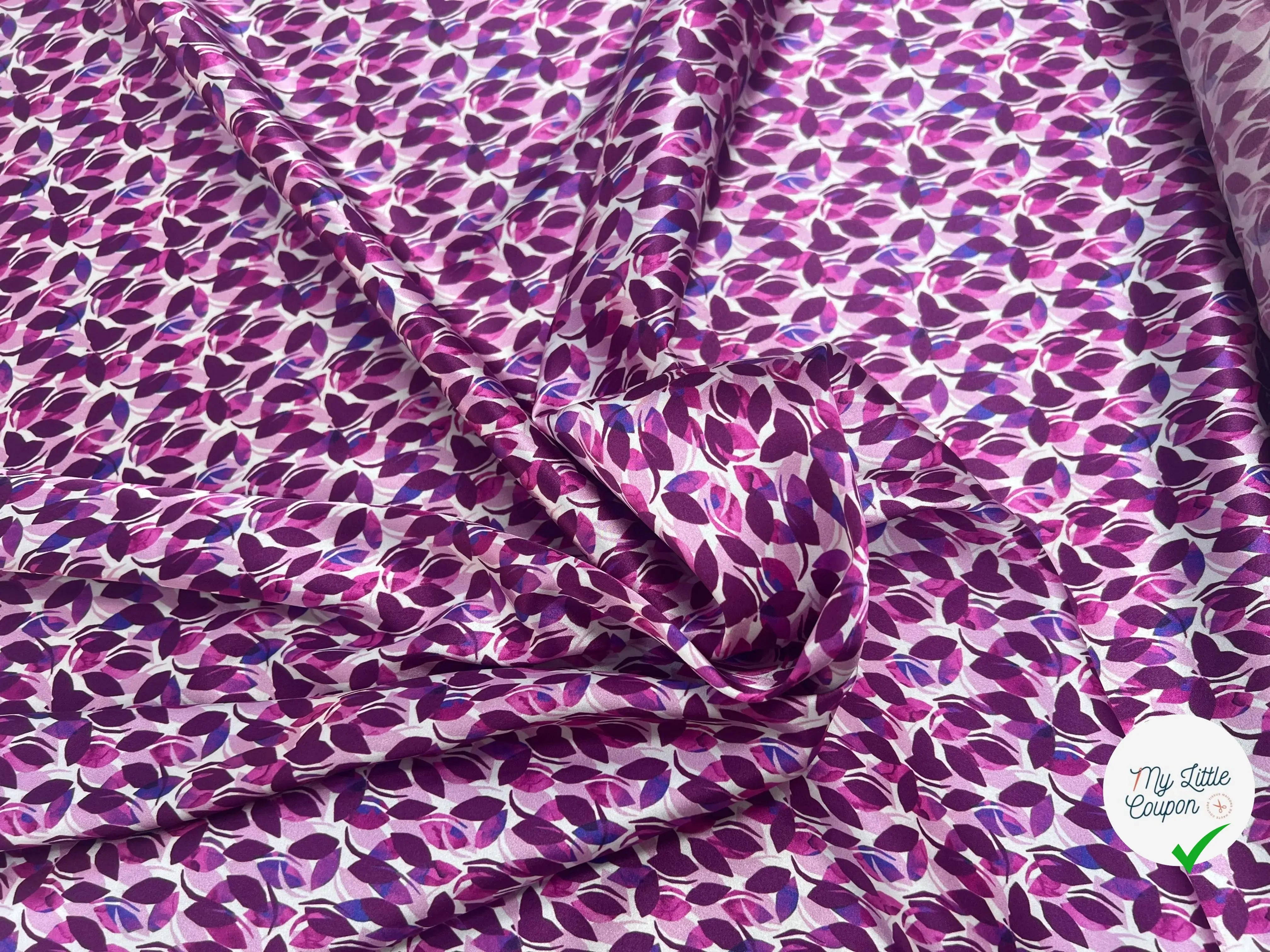 SATIN DE SOIE 16 MOMME ULTRA DOUX FEUILLETTES VIOLETTES - My Little Coupon