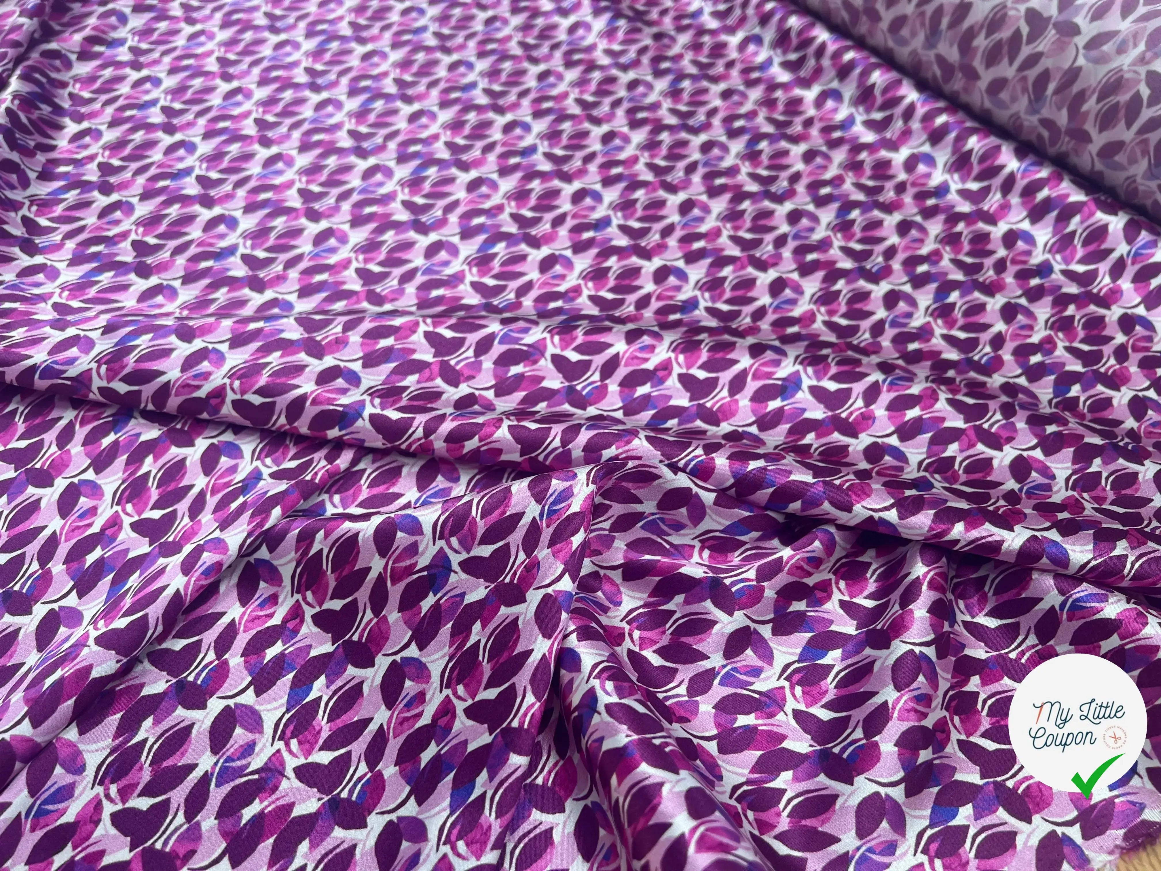 SATIN DE SOIE 16 MOMME ULTRA DOUX FEUILLETTES VIOLETTES - My Little Coupon