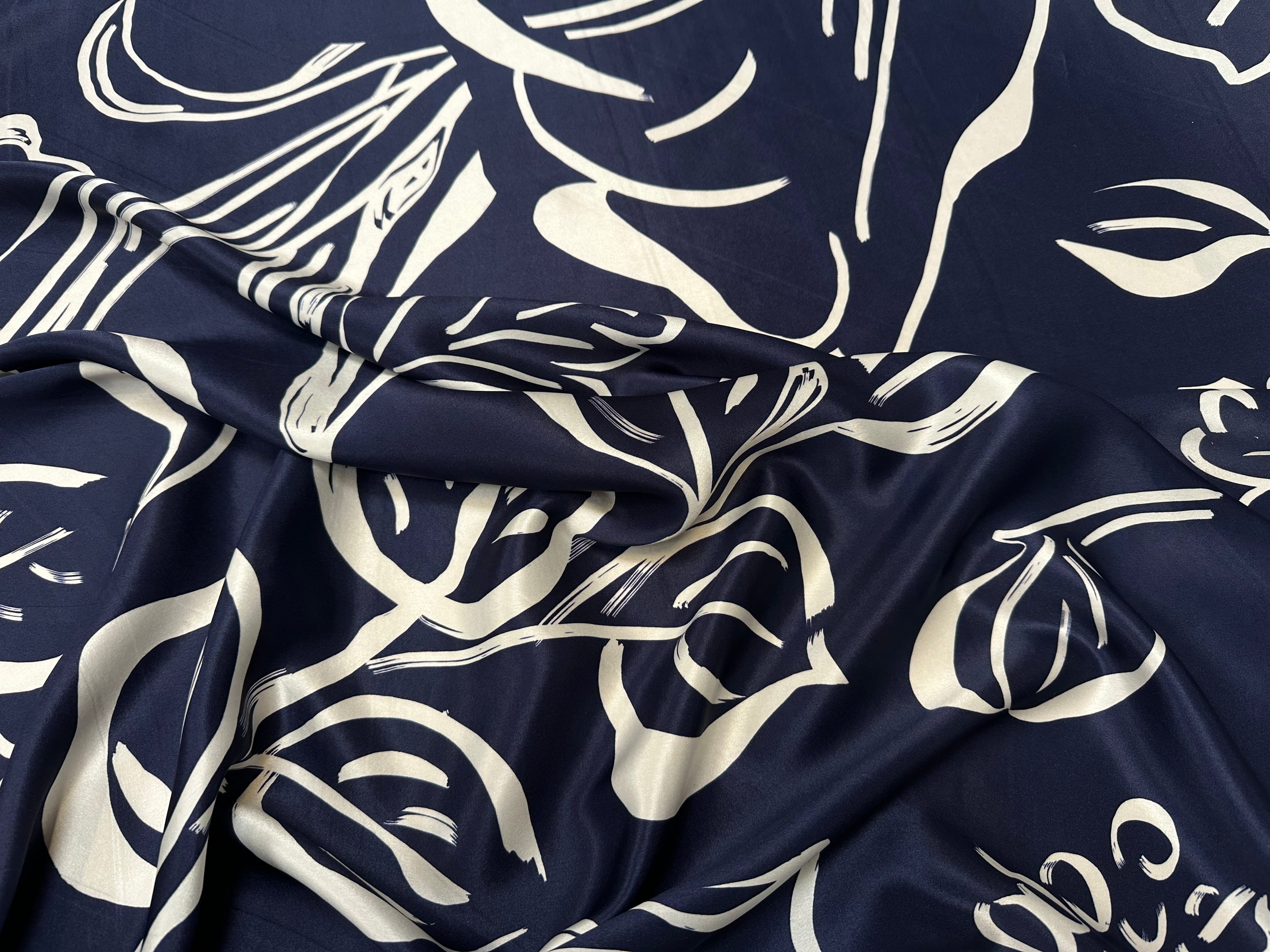 SATIN DE SOIE PORTOFINO ÉLÉGANCE DU BLEU - My Little Coupon