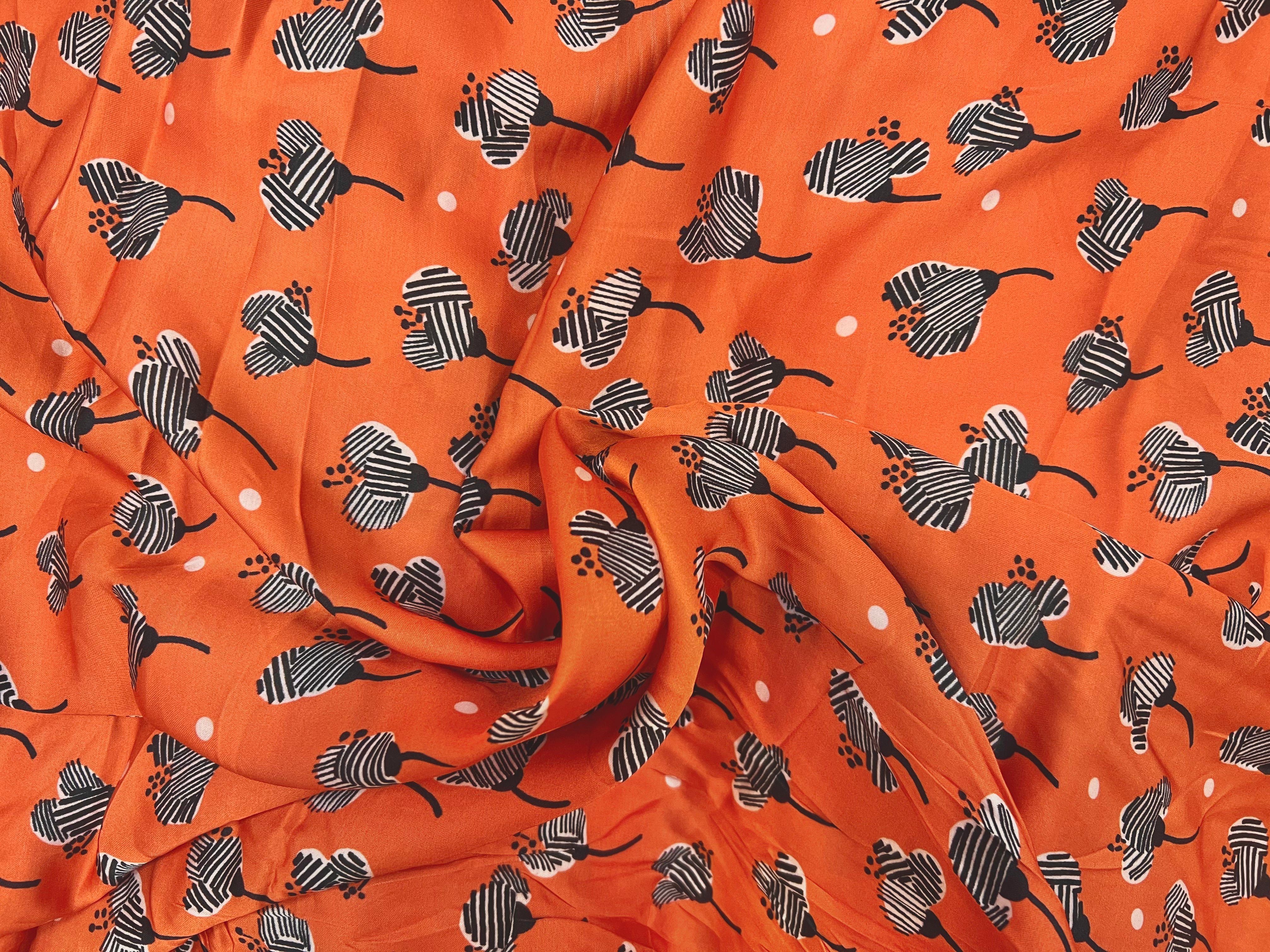 SATIN DE VISCOSE PETITES FLEURS ZÉBRÉES - My Little Coupon