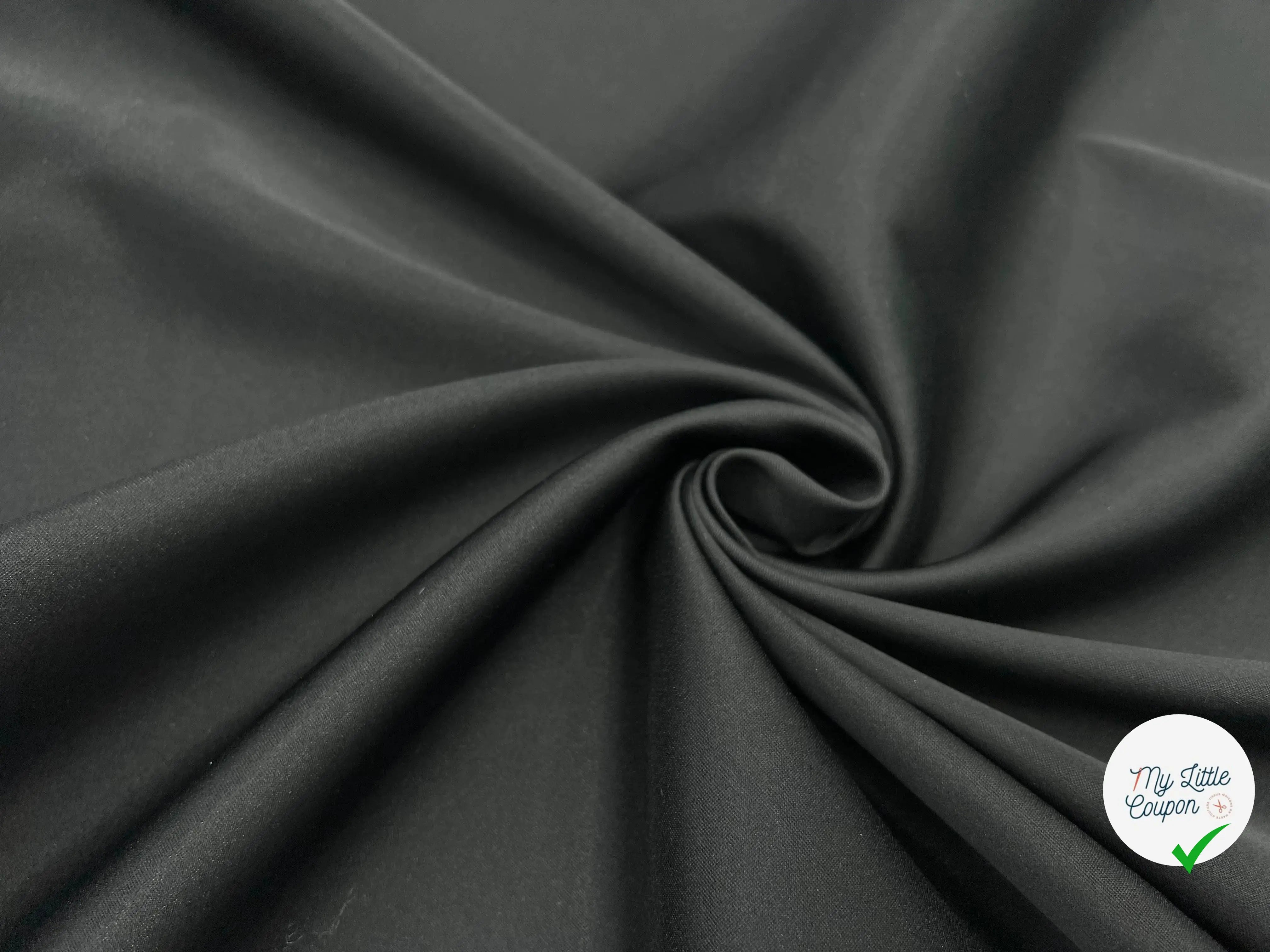 SATIN LOURD STRETCH NOIR QUALITĂ COUTURE - My Little Coupon - tissu - coudre