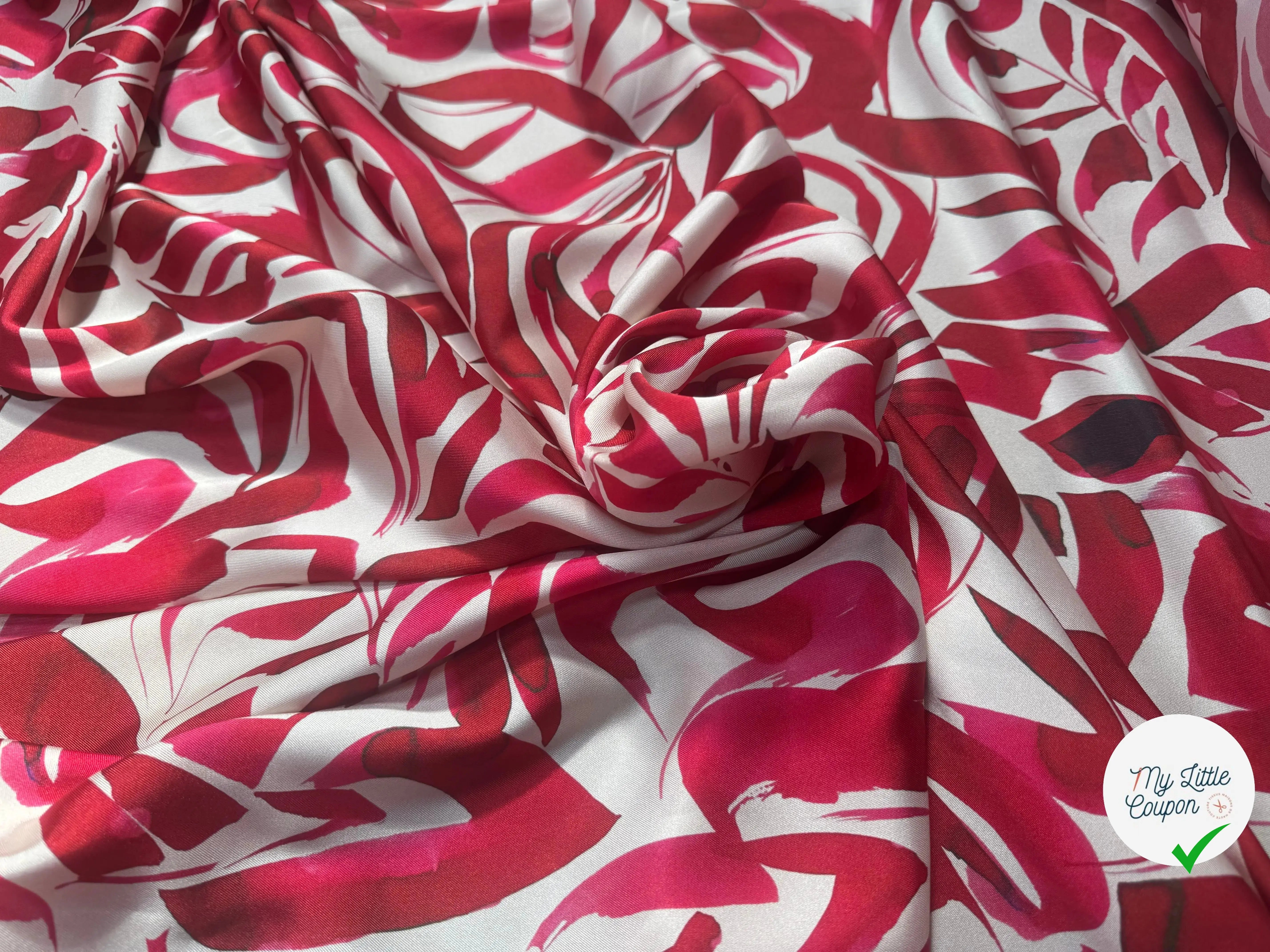 SERGÉ FLUIDE FLEURS DOMY DIRECT-M0189A-FW2 - POLYESTER OEKO-TEX - My Little Coupon