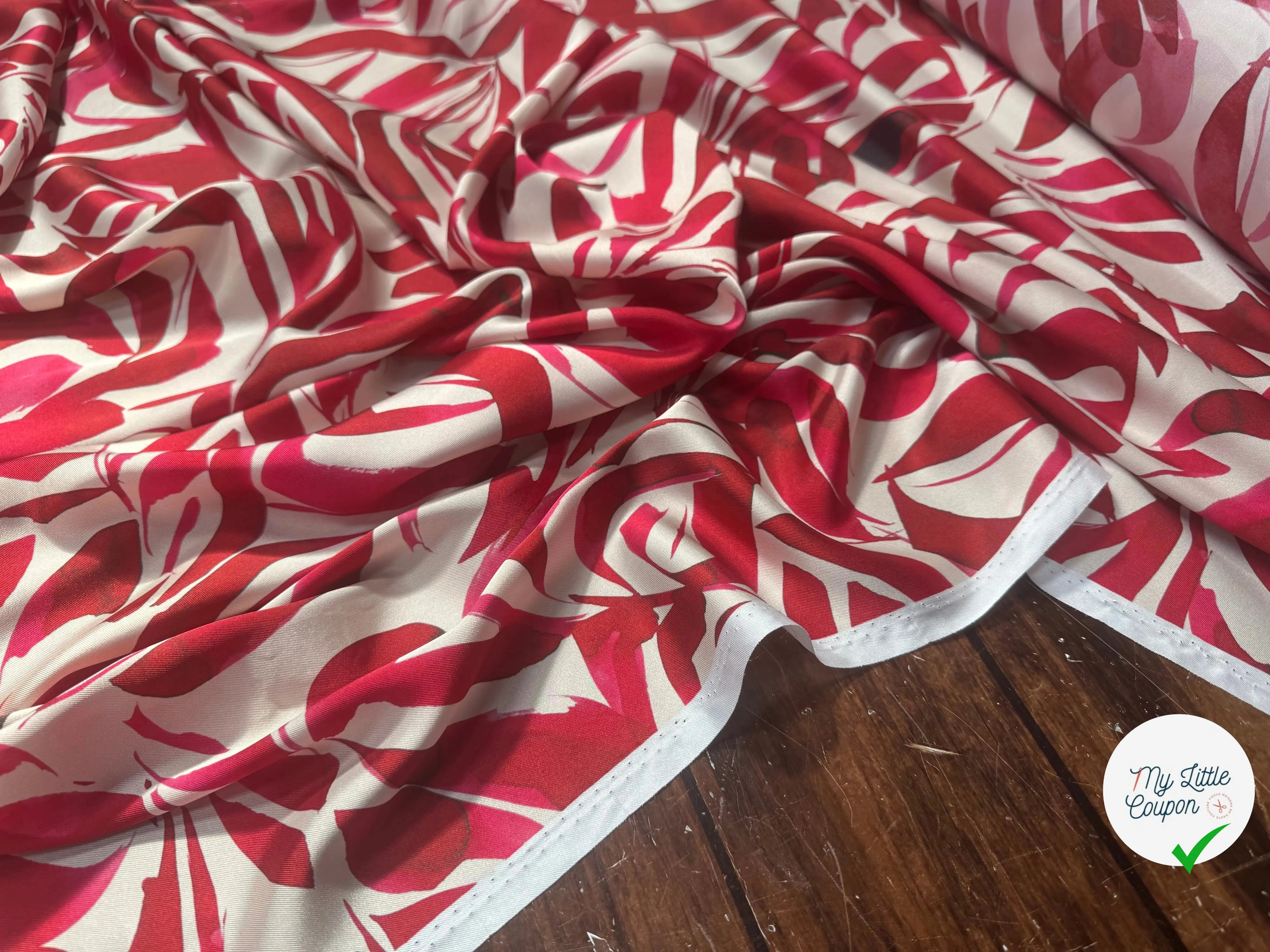 SERGÉ FLUIDE FLEURS DOMY DIRECT-M0189A-FW2 - POLYESTER OEKO-TEX - My Little Coupon